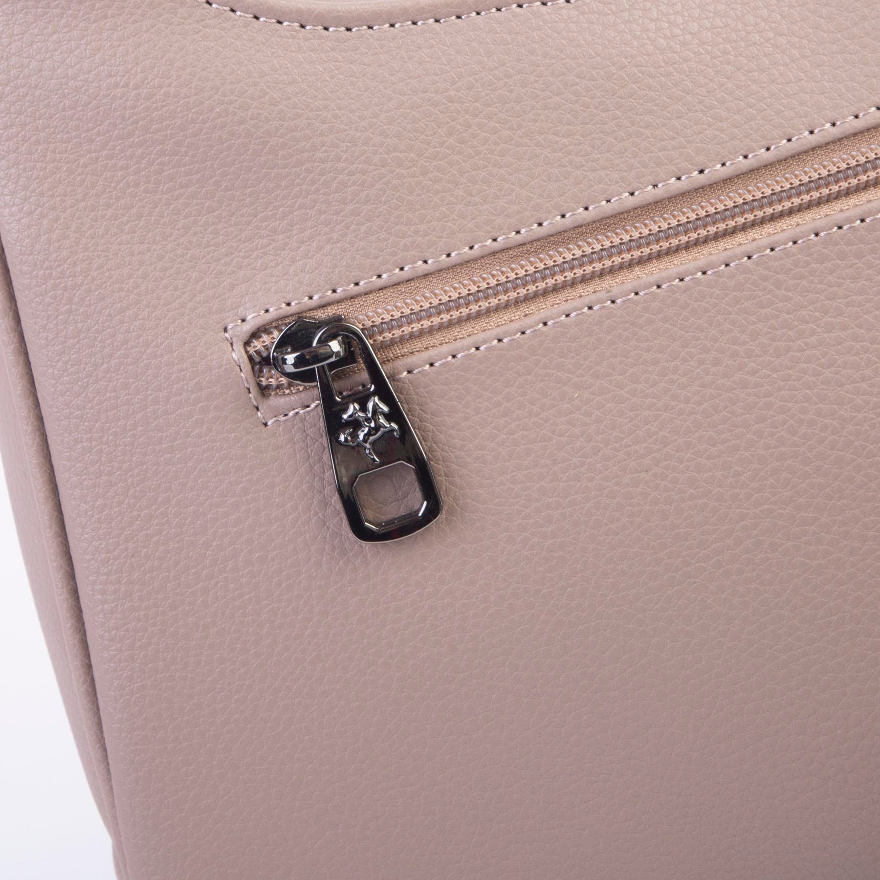 Nas Bag Kadın Omuz ve Çapraz Baget Çanta Vizon Prestij ( 28x17  cm)