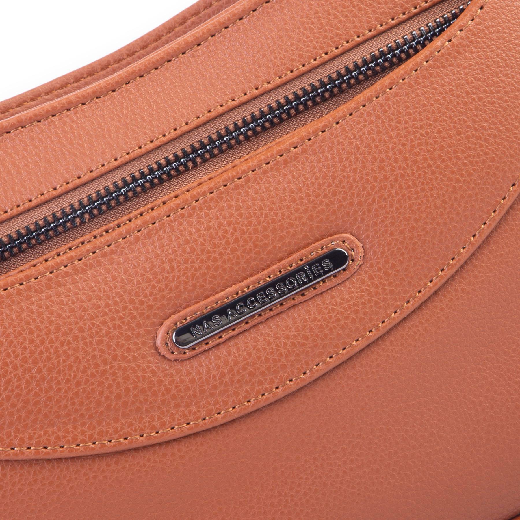 Nas Bag Kadın Omuz ve Çapraz Baget Çanta Taba Prestij ( 28x17  cm)