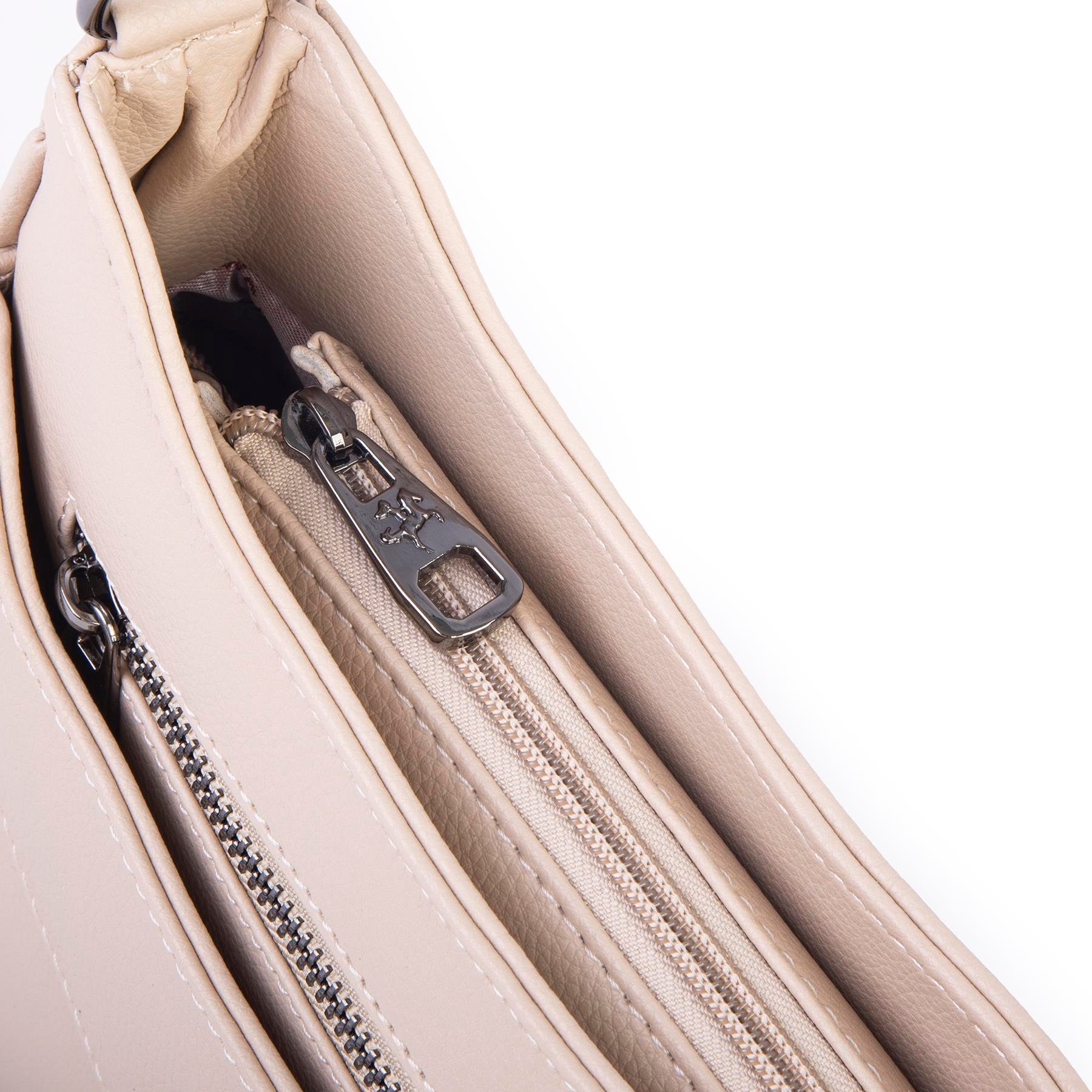 Nas Bag Kadın Omuz ve Çapraz Baget Çanta Kum  Prestij ( 28x17  cm)