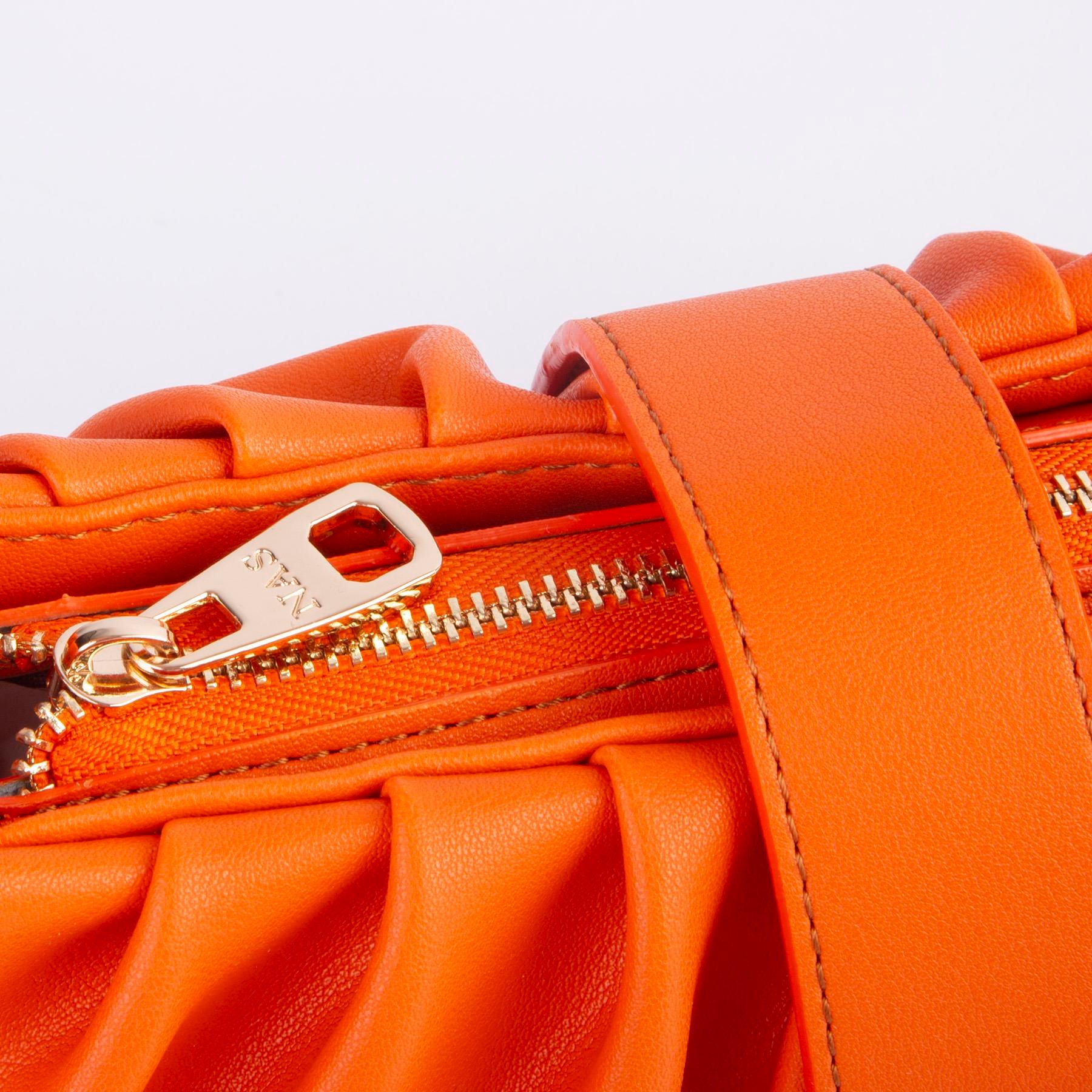 Nas Bag Kadın Omuz ve Çapraz Çanta Çift Askılı Turuncu  Dona (24x18cm)