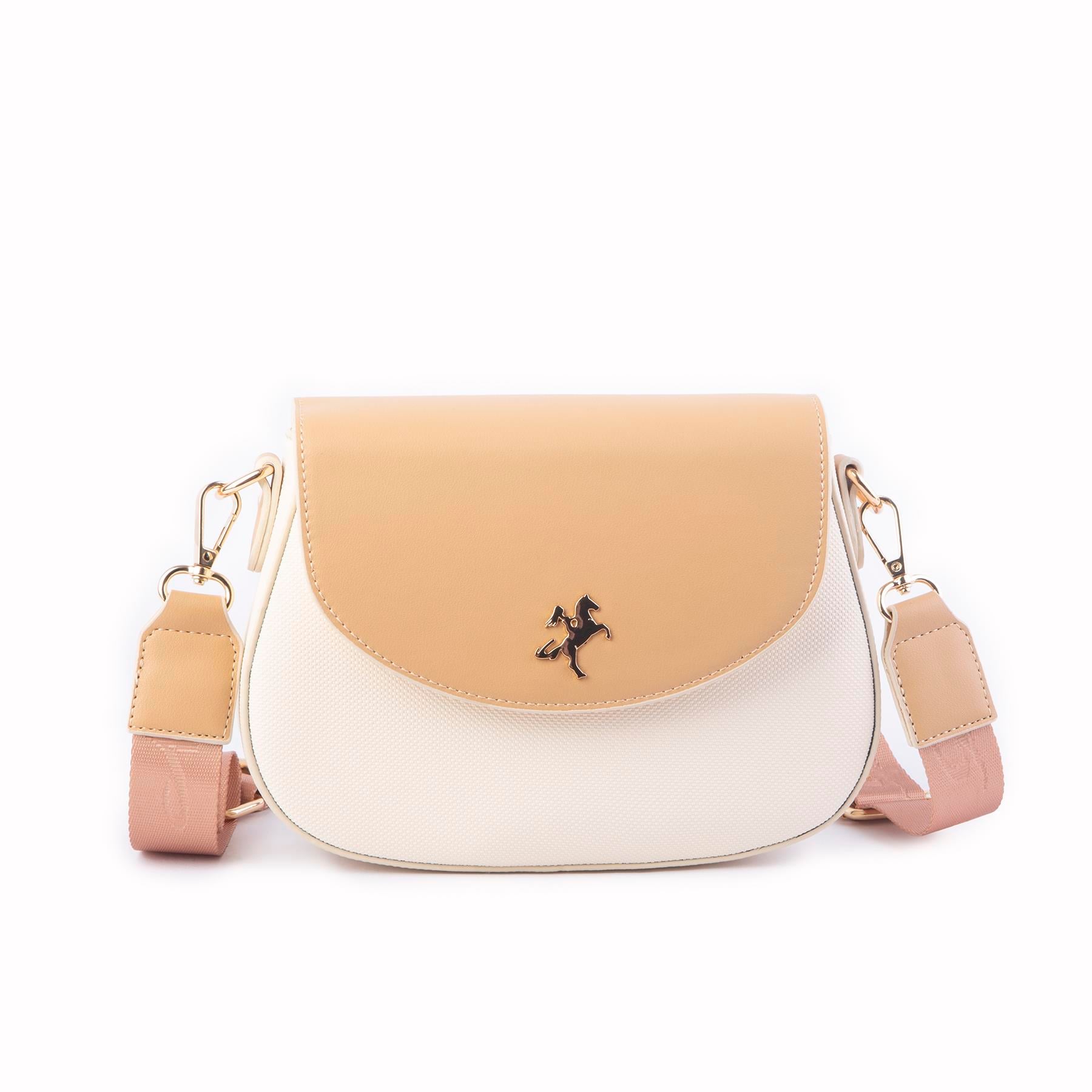 Nas Bag Kadın Omuz ve Çapraz Çanta Çift Askılı Yeni Sezon Çanta Krem Camel Lacst