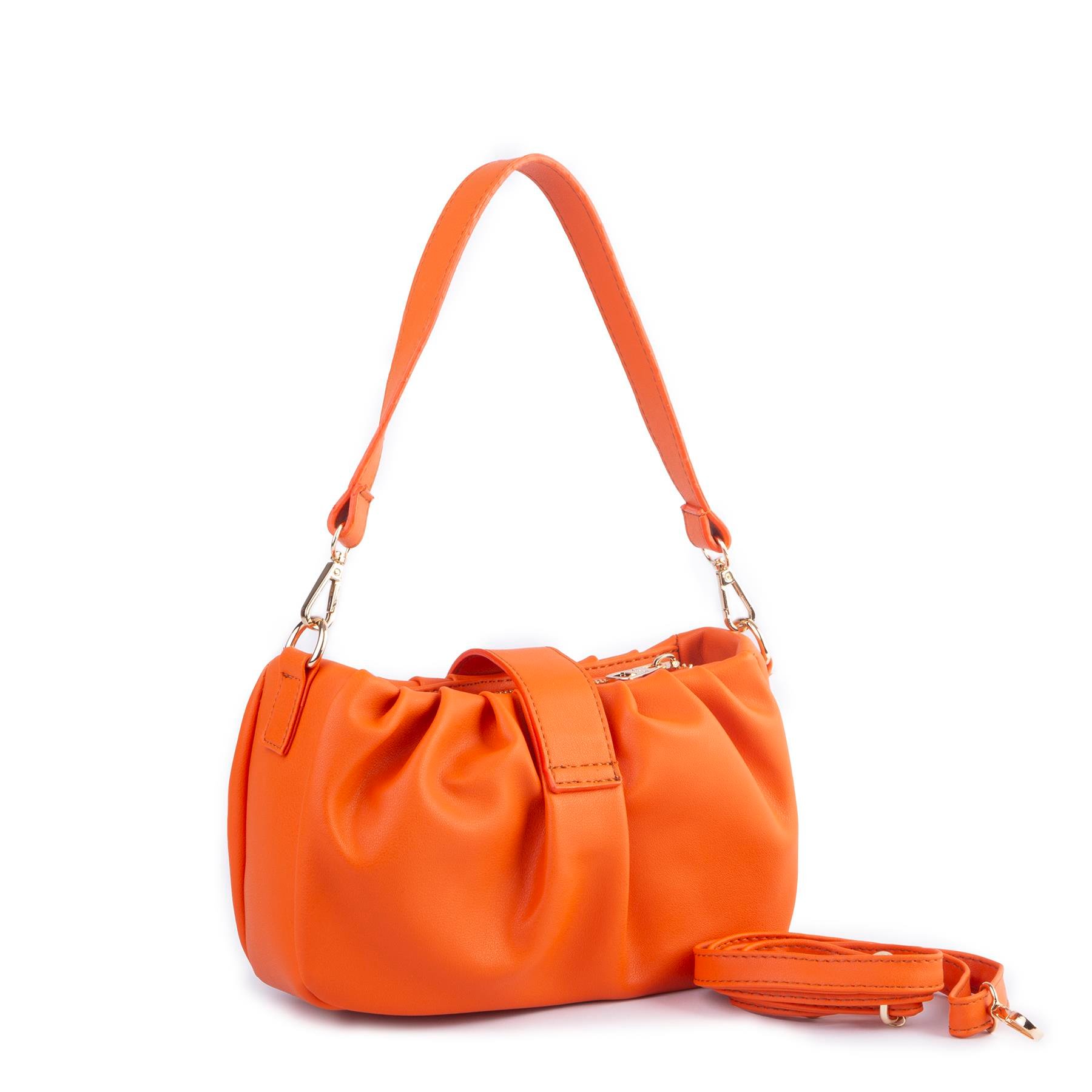 Nas Bag Kadın Omuz ve Çapraz Çanta Çift Askılı Turuncu  Dona (24x18cm)