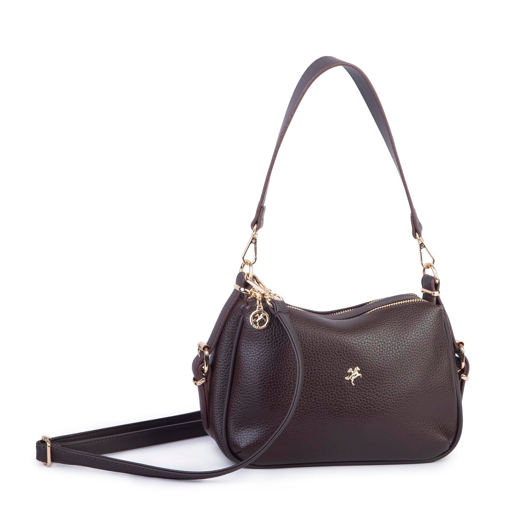 Nas Bag Kadın Omuz ve Çapraz Çanta Çok Gözlü Şık Tasarım (28x18 cm) Kahve Lopez