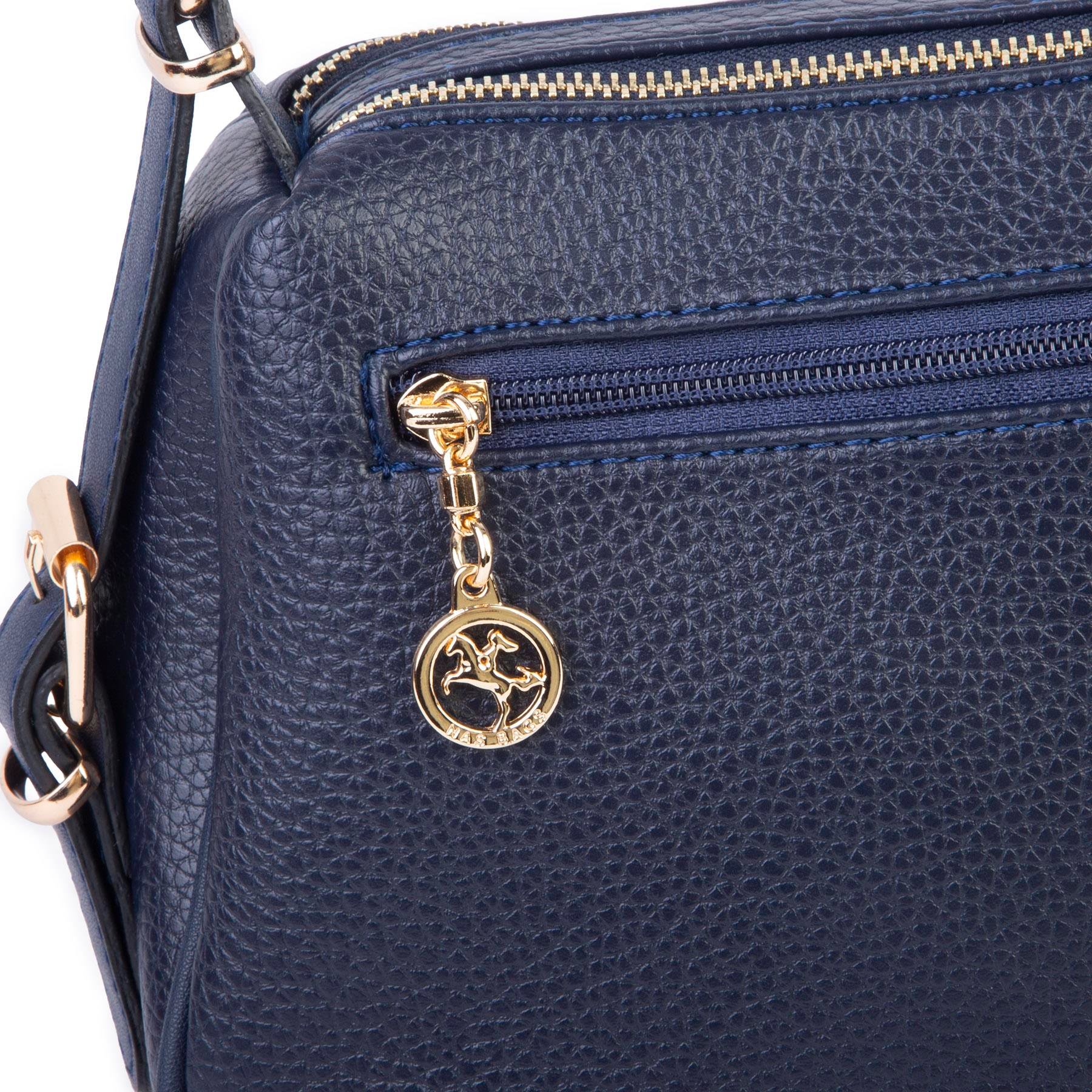 Nas Bag Kadın Omuz ve Çapraz Çanta Çok Gözlü Şık Tasarım (28x18 cm) Lacivert Lopez