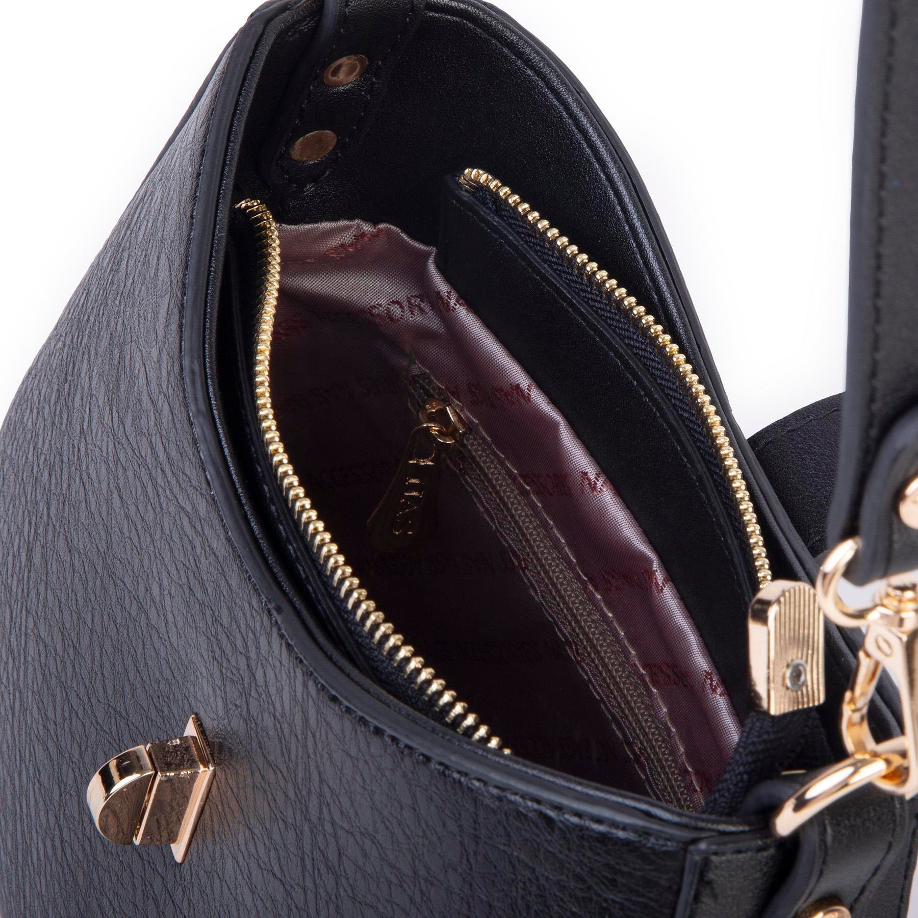 Nas Bag Kadın Oval Omuz ve Çapraz Çanta Siyah Victoria