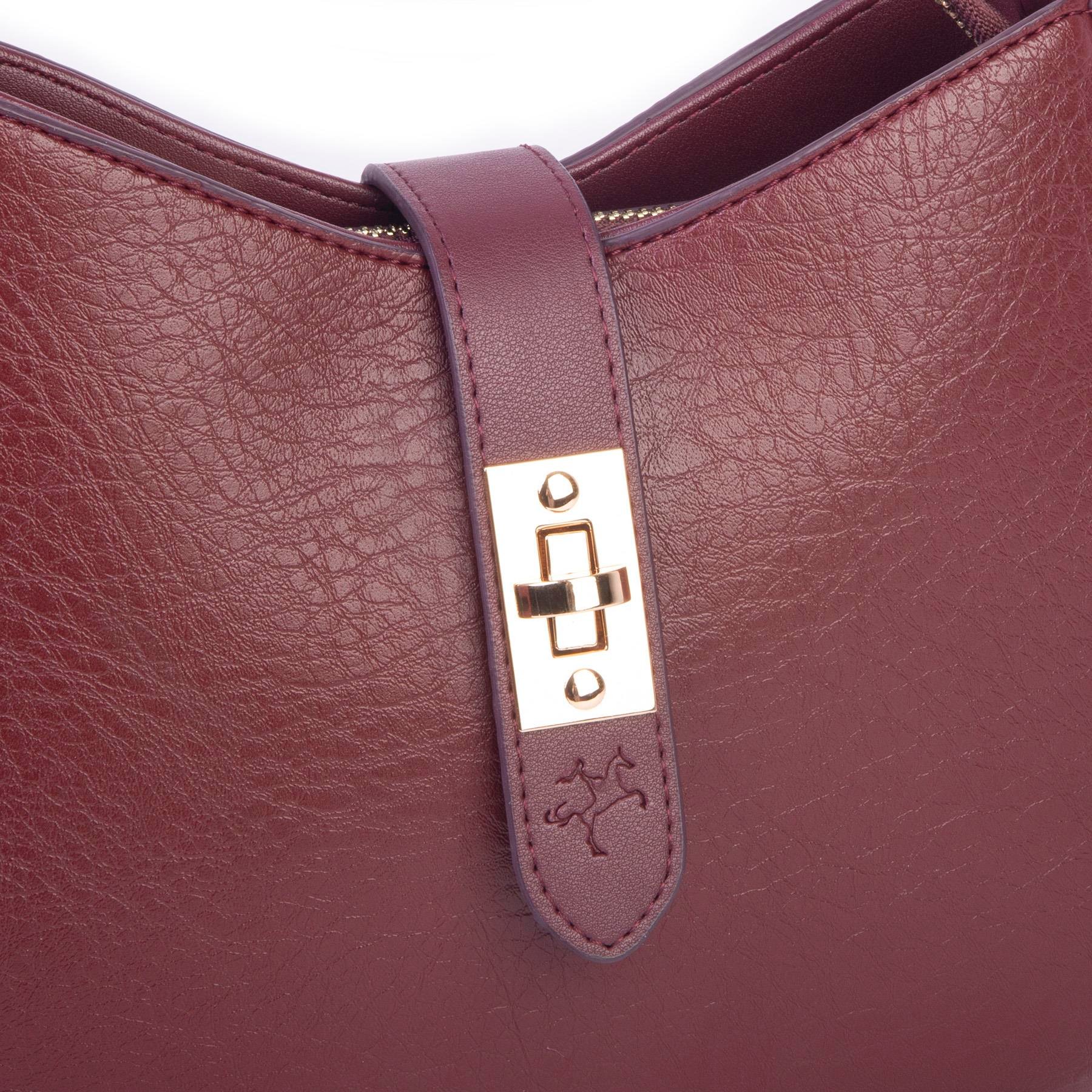 Nas Bag Kadın Oval Omuz ve Çapraz Çanta Bordo Victoria