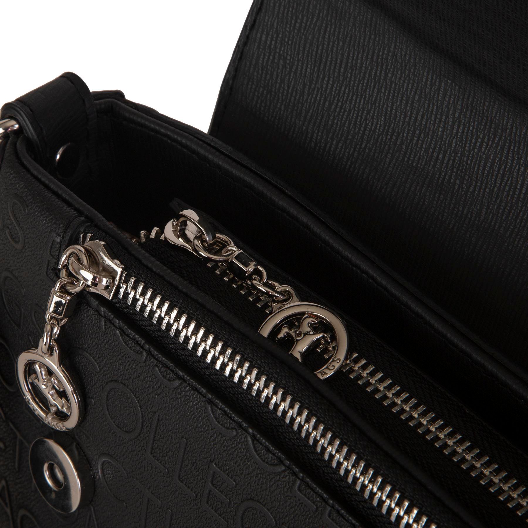 Nas Bag Kadın Postacı Çantası Çift Askılı Siyah Gofraj (22x16x5 cm)