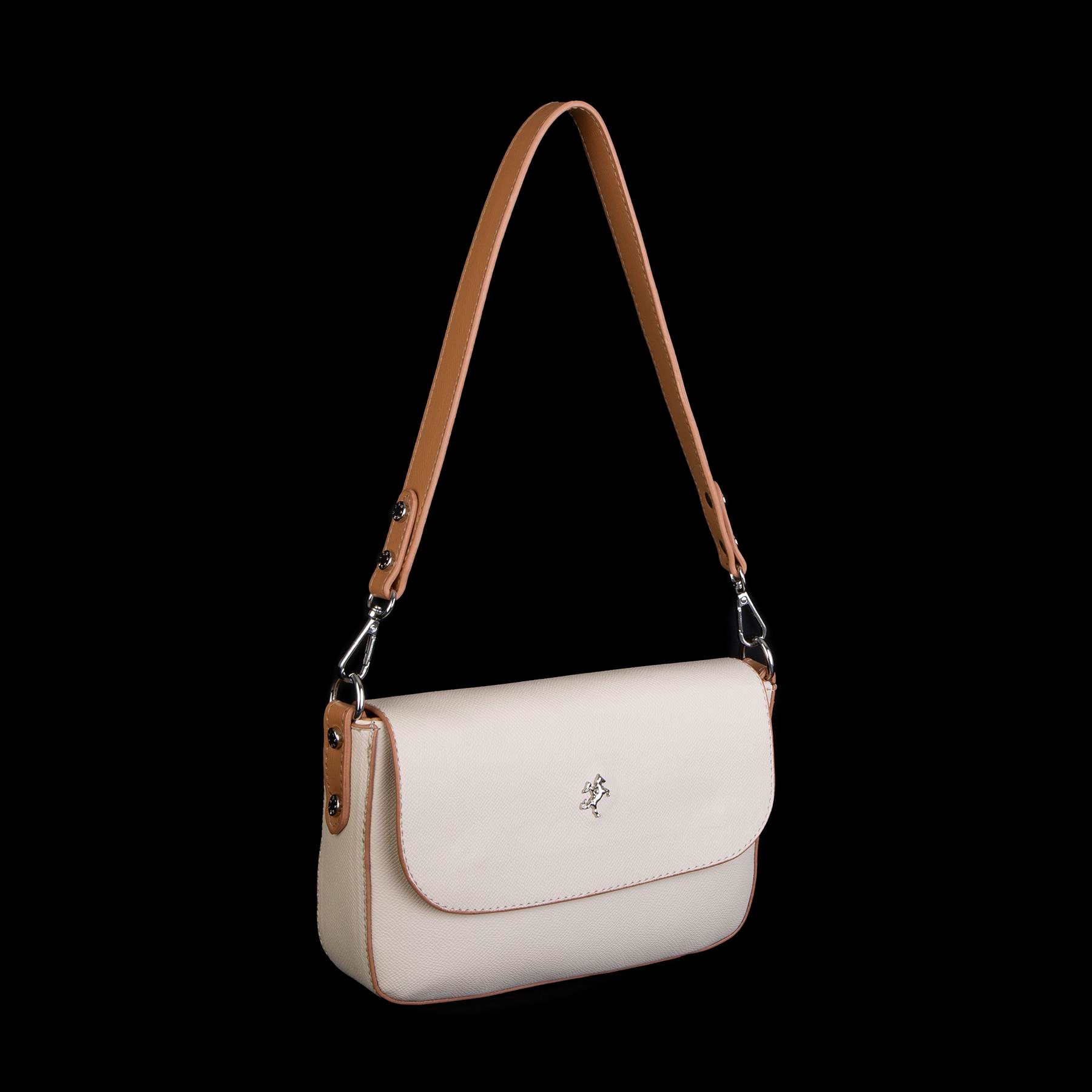 Nas Bag Kadın Postacı Çantası Çift Askılı Krem Camel  Açelya  (22x16x5 cm)