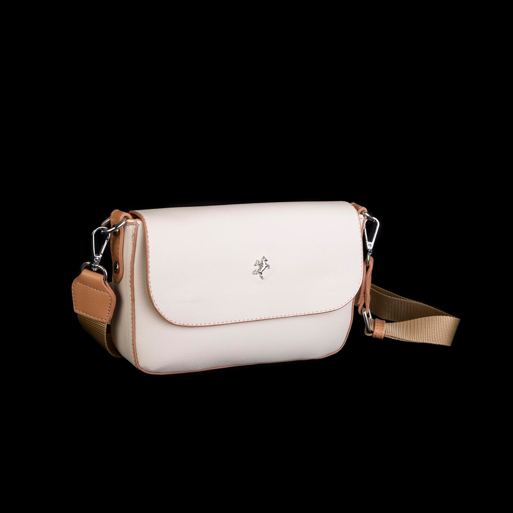 Nas Bag Kadın Postacı Çantası Çift Askılı Krem Camel  Açelya  (22x16x5 cm)