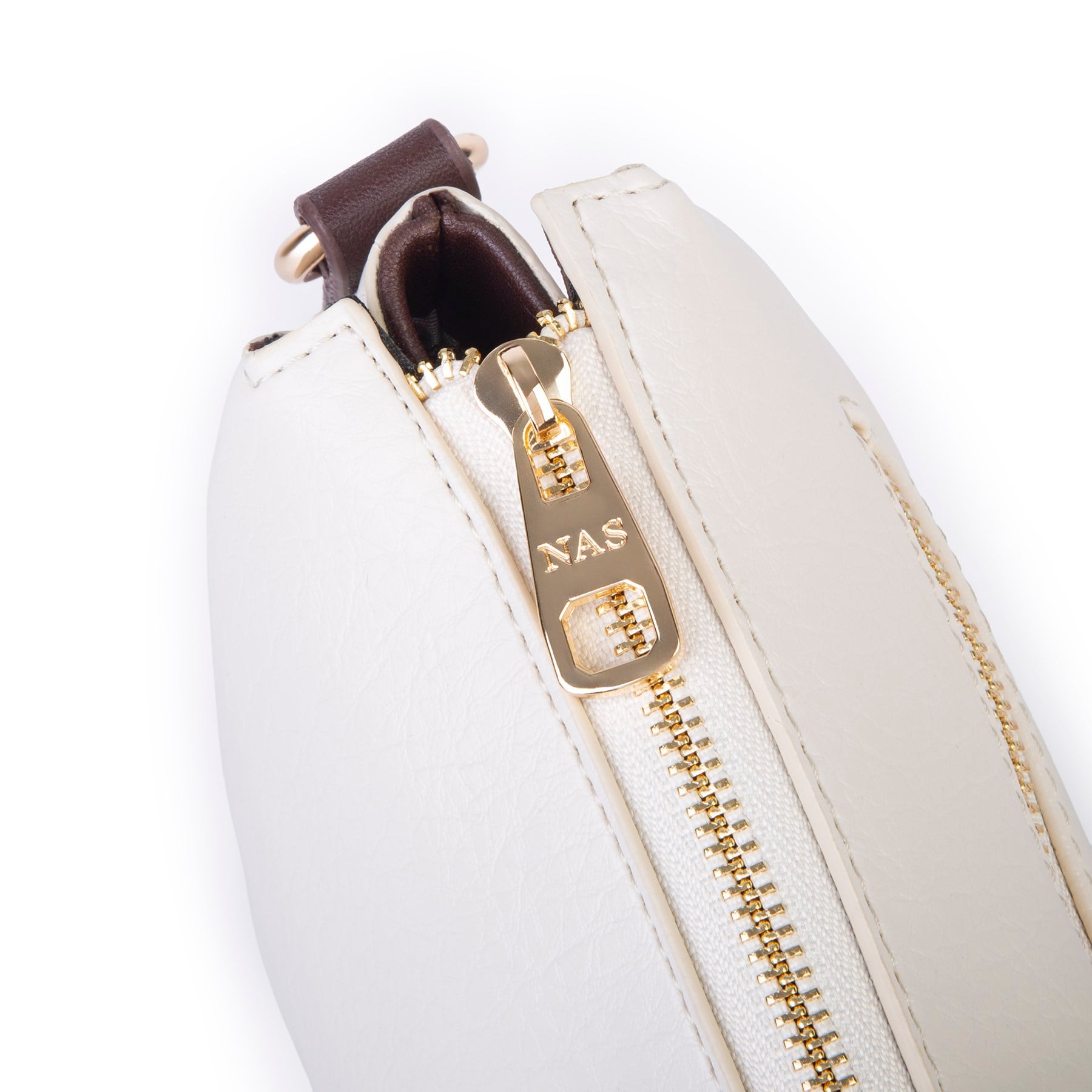 Nas Bag Kadın Sade Günlük Postacı Çantası ( 25x16 cm) Krem Kahve Victoria