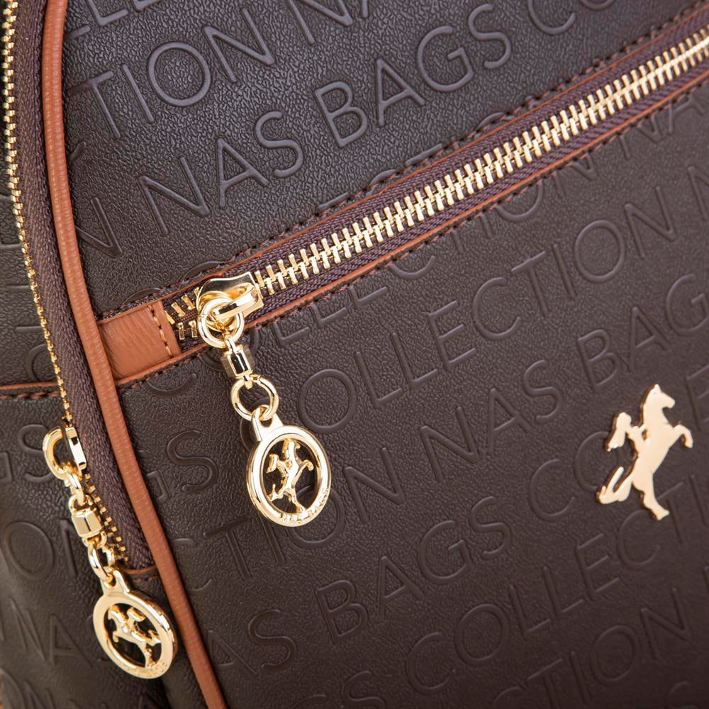 Nas Bag Kadın Sırt Çantası Kahve Taba Gofraj