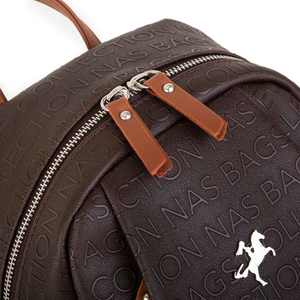 Nas Bag Kadın Sırt Çantası Kahve Taba Gofraj