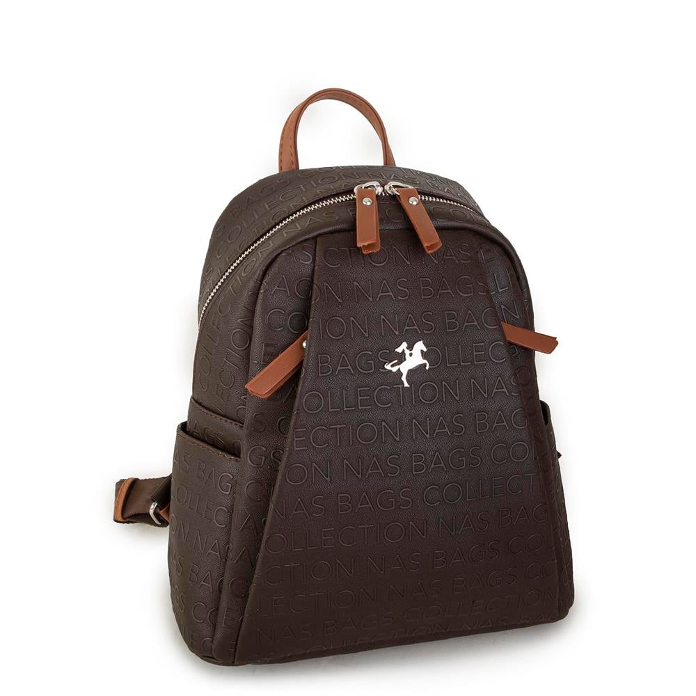 Nas Bag Kadın Sırt Çantası Kahve Taba Gofraj