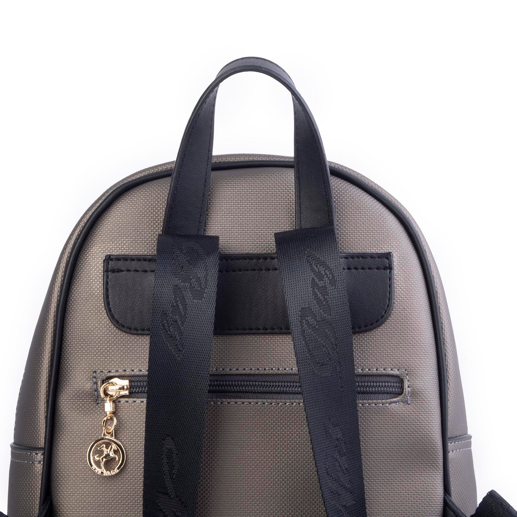 Nas Bag Kadın Spor Sırt Çantası Gri Siyah Lacst