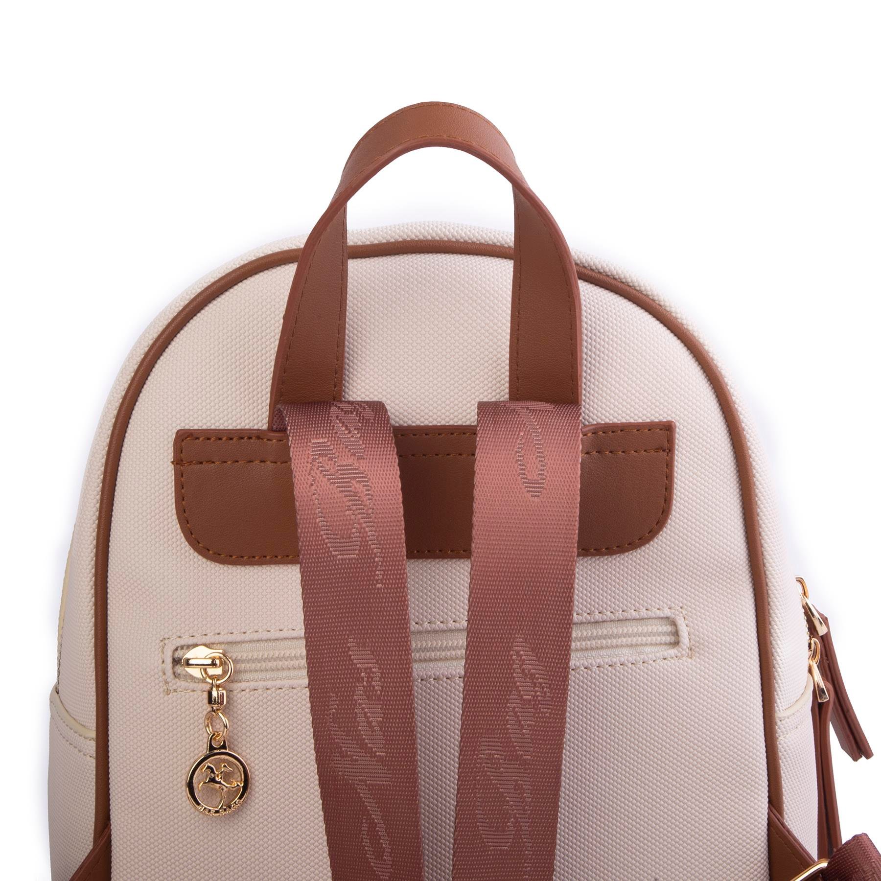 Nas Bag Kadın Spor Sırt Çantası Krem Taba Lacst