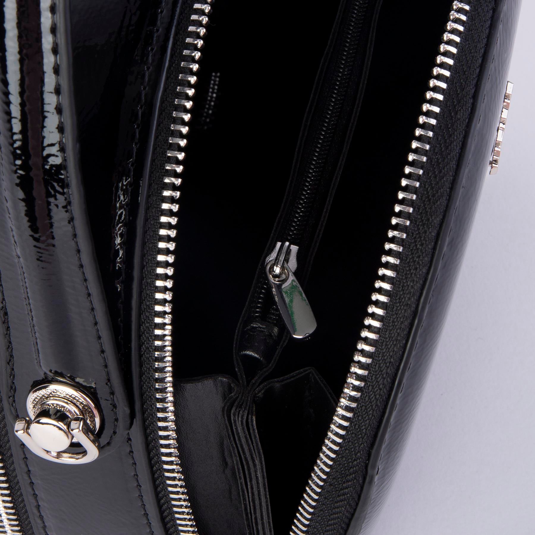 Nas Bag Mini Kadın El ve Çapraz Çanta Siyah Krşk Rugan   (17x17 cm)