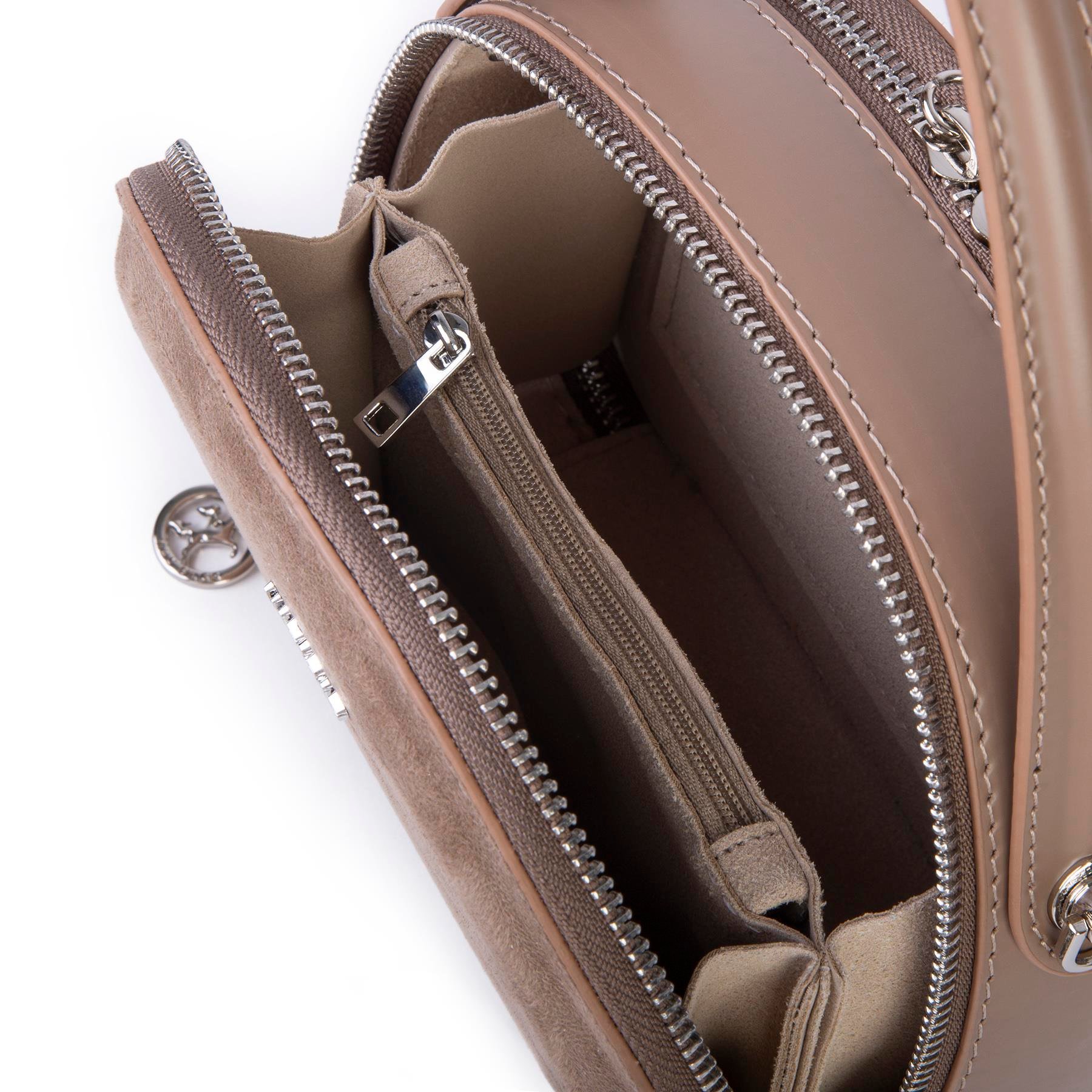Nas Bag Mini Kadın El ve Çapraz Çanta (17x17 cm) Vizon  Süet