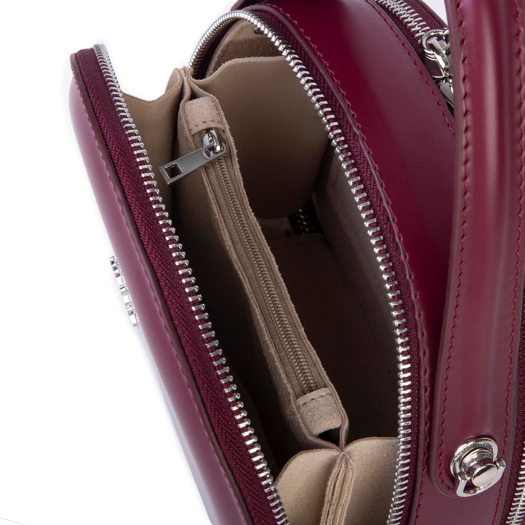 Nas Bag Mini Kadın El ve Çapraz Çanta (17x17 cm) Bordo 