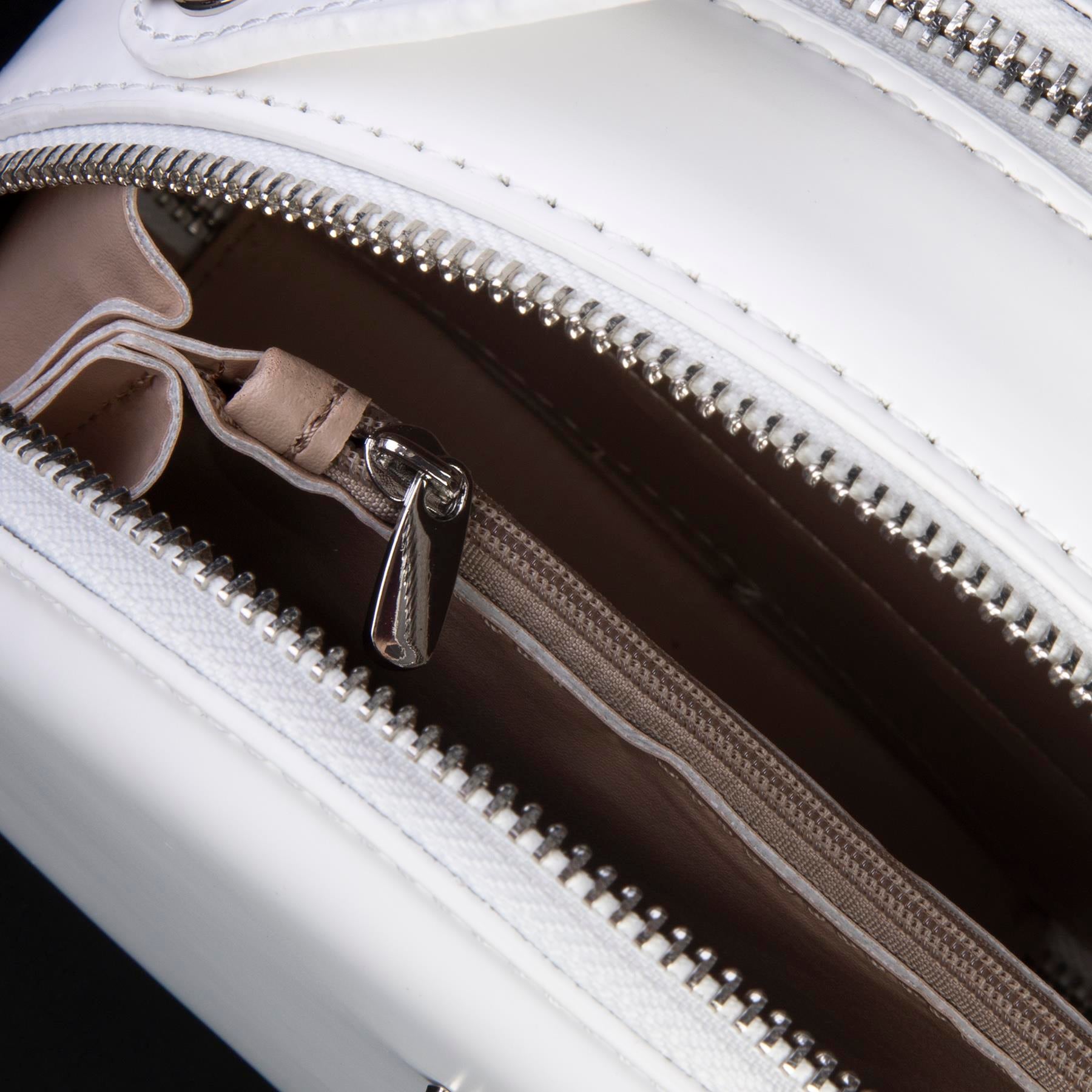 Nas Bag Mini Kadın El ve Çapraz Çanta Beyaz Zra (17x17 cm)