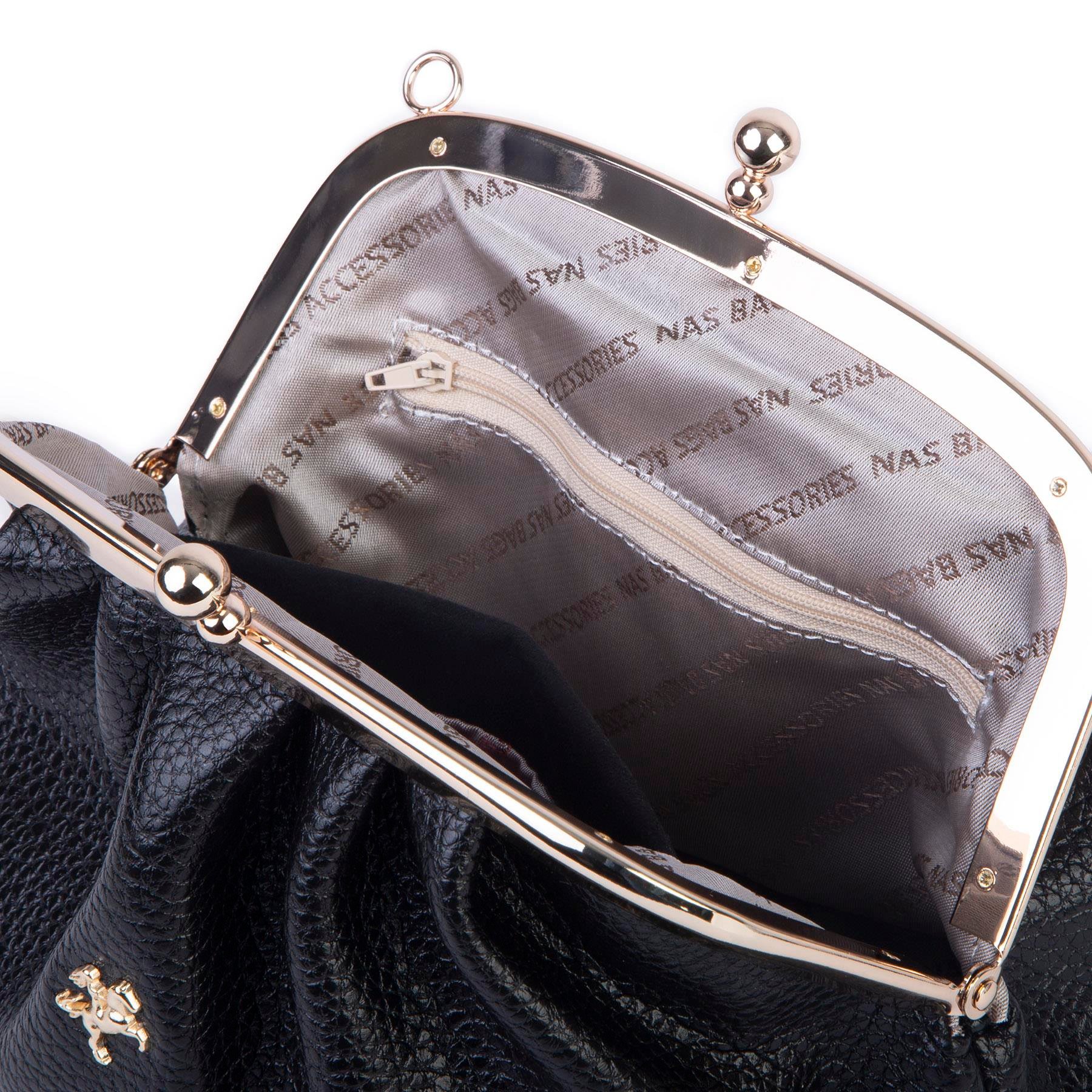 Nas Bag Mini Omuz ve Çapraz Vintage Burslu Çanta (23x15 cm)  Siyah Lopez