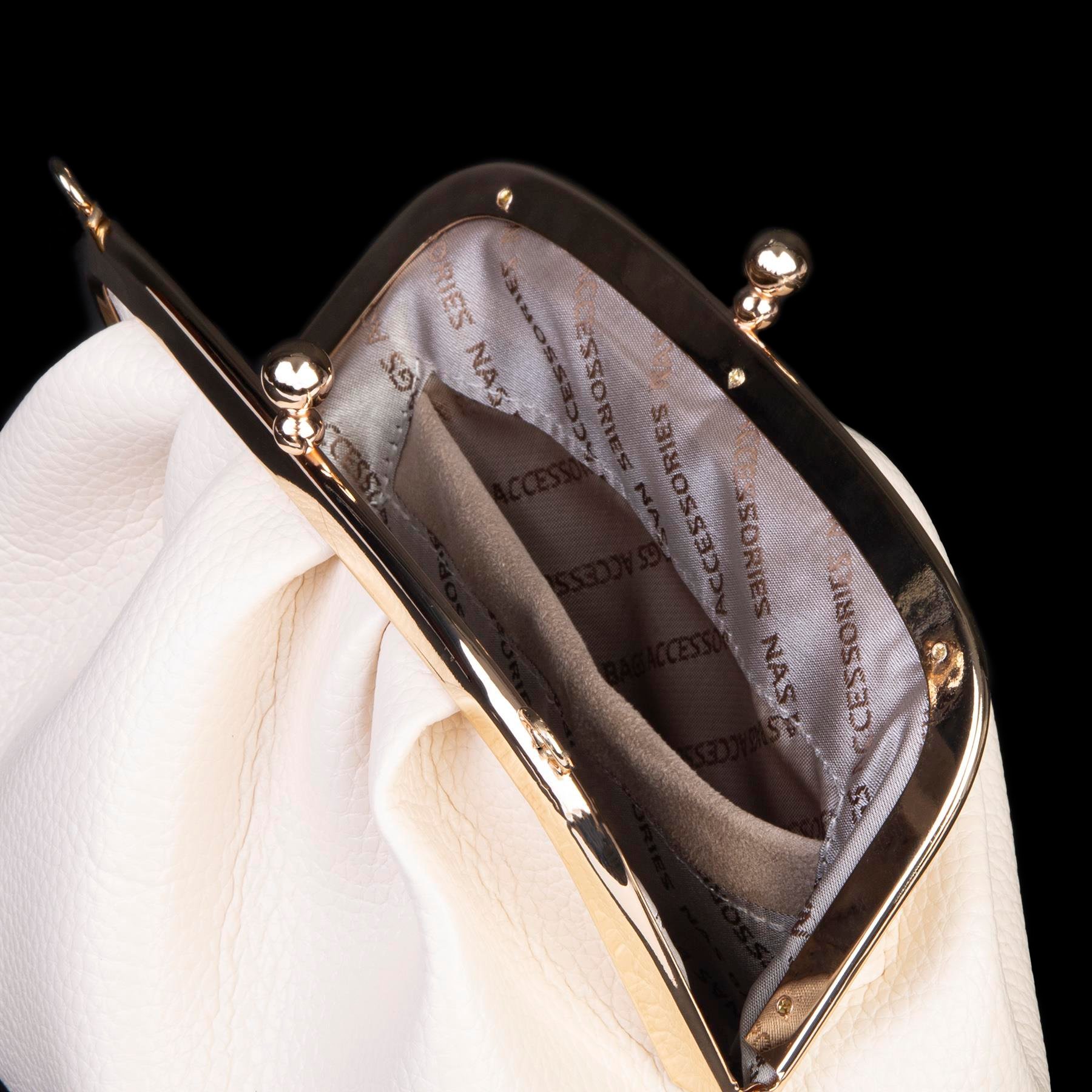 Nas Bag Mini Omuz ve Çapraz Vintage Burslu Çanta (23x15 cm) Krem  Victoria