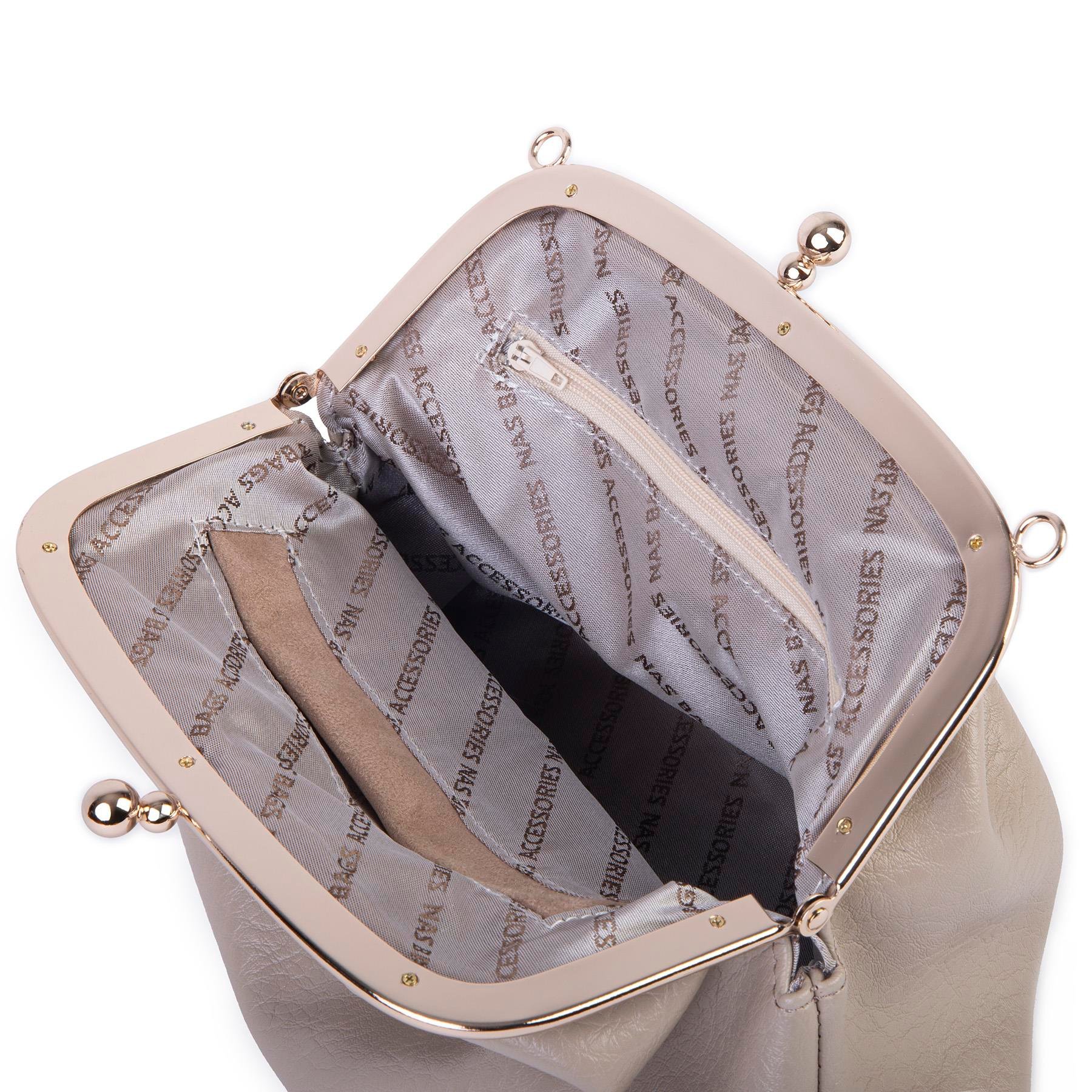 Nas Bag Mini Omuz ve Çapraz Vintage Burslu Çanta (23x15 cm)  Kum Victoria
