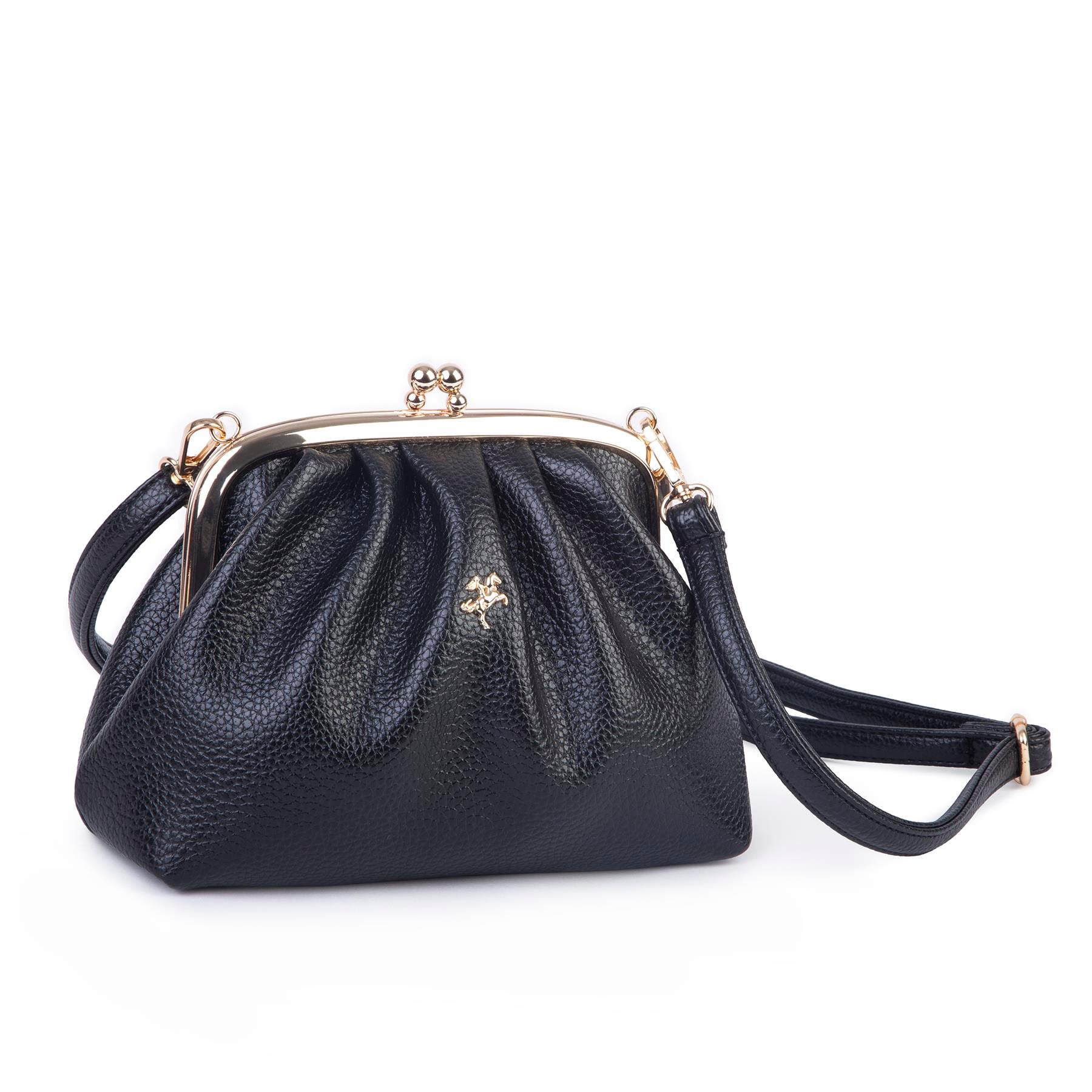 Nas Bag Mini Omuz ve Çapraz Vintage Burslu Çanta (23x15 cm)  Siyah Lopez
