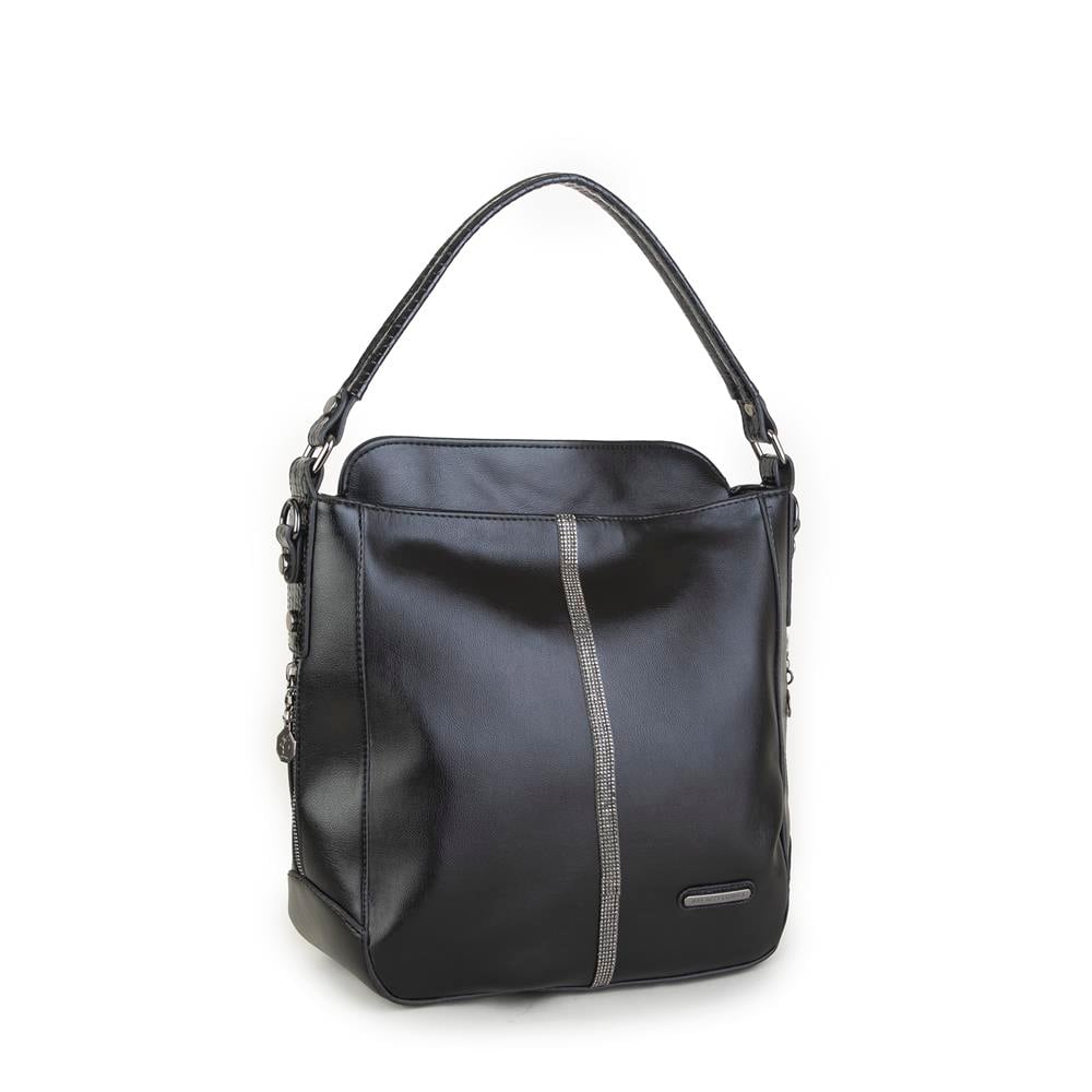 Nas Bag  Omuz Çantası Siyah Taşlı