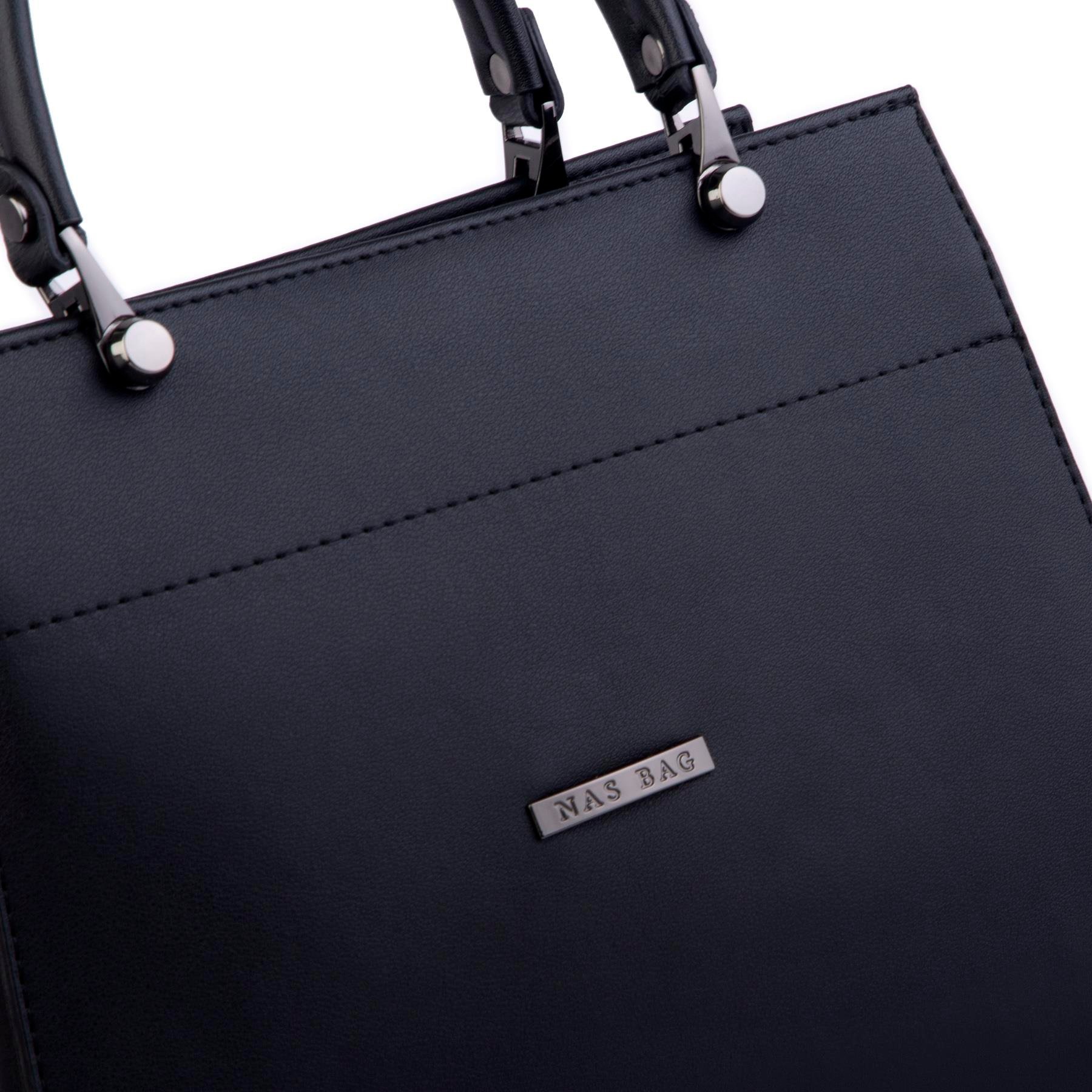Nas Bag Orjinal Kadın El ve Omuz Çantası Klasik Şık Siyah Dona  (En :30 cm Boy:26cm)