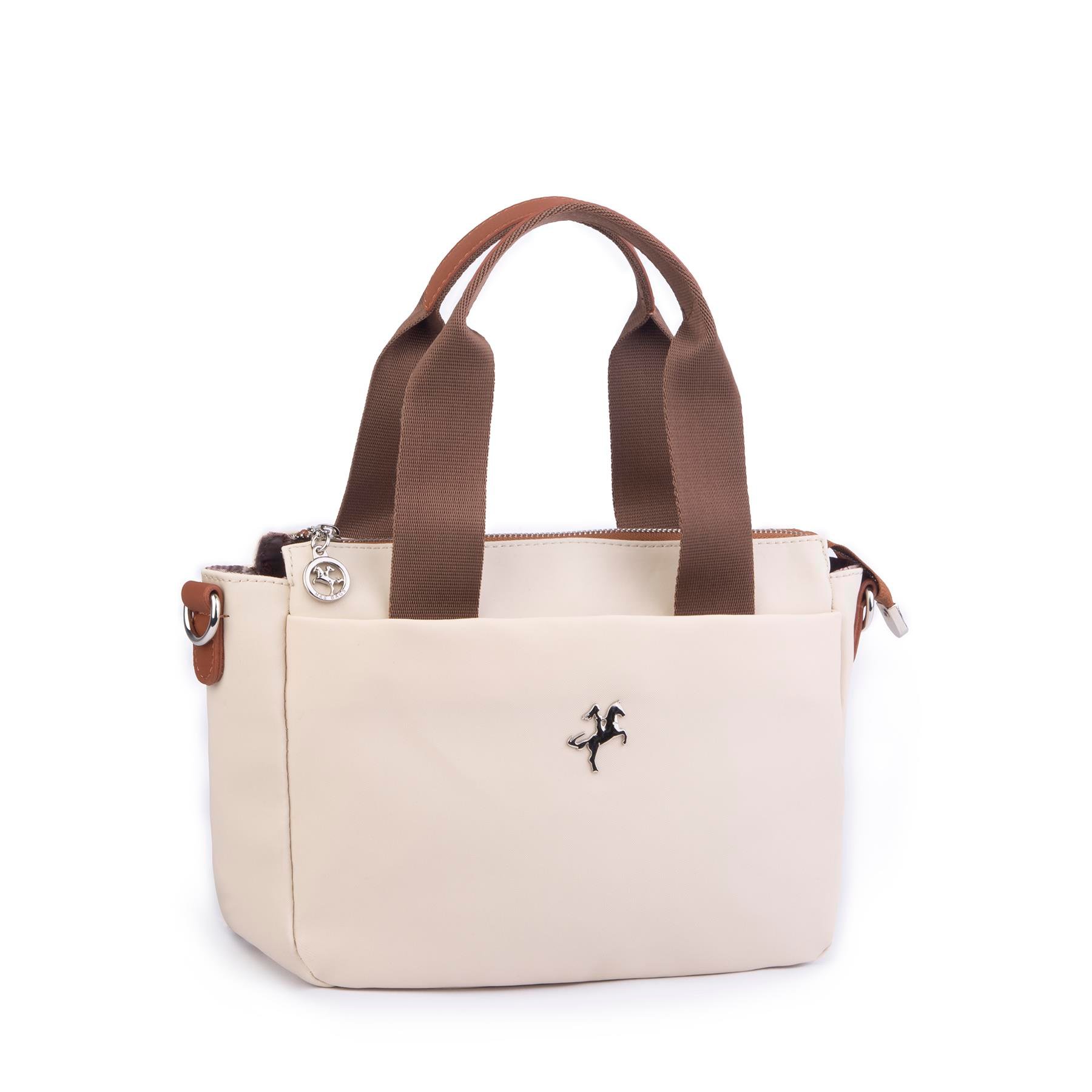 Nas Bag Orjinal Kadın Hafif Omuz El ve Çapraz Çanta Krem Taba Buzzy