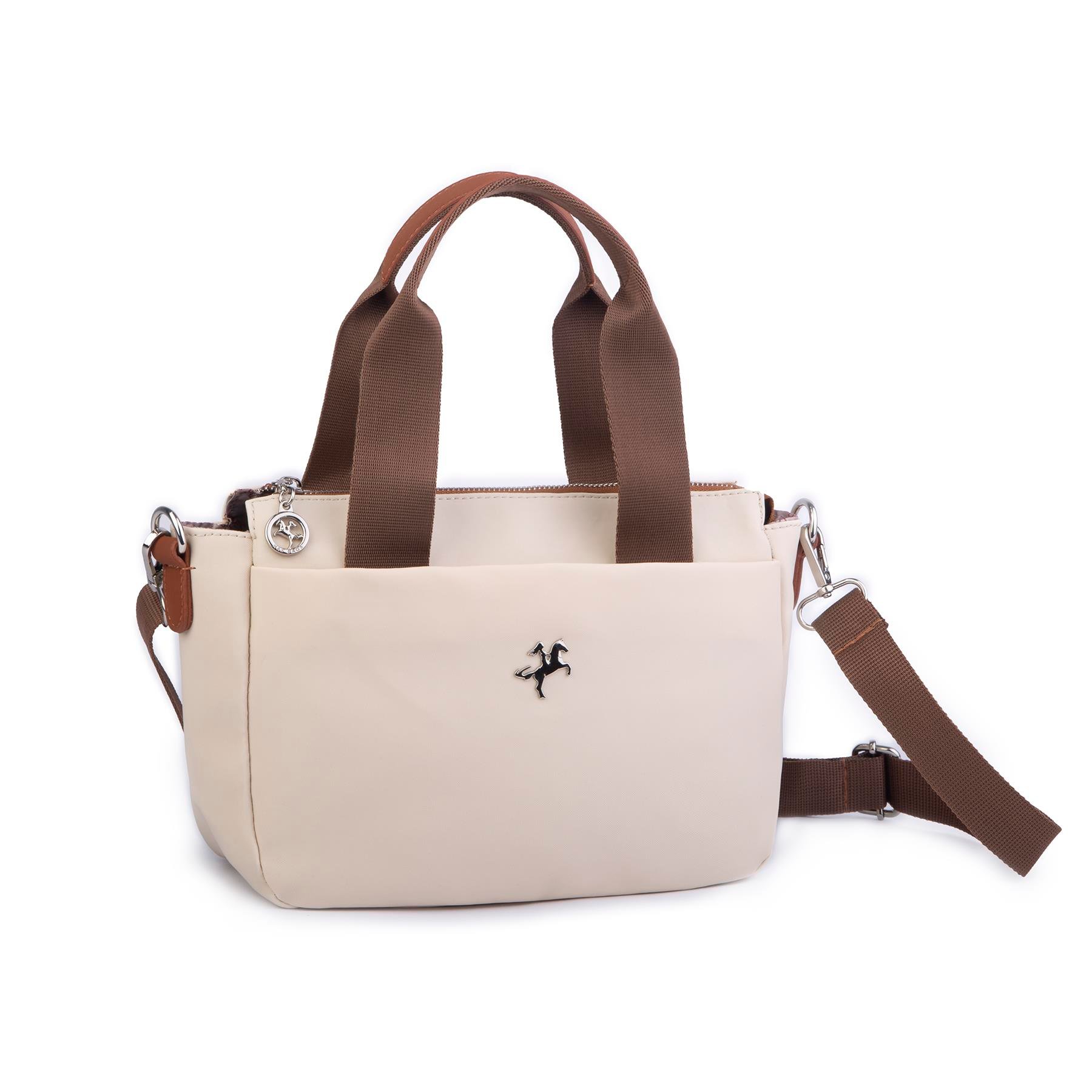 Nas Bag Orjinal Kadın Hafif Omuz El ve Çapraz Çanta Krem Taba Buzzy