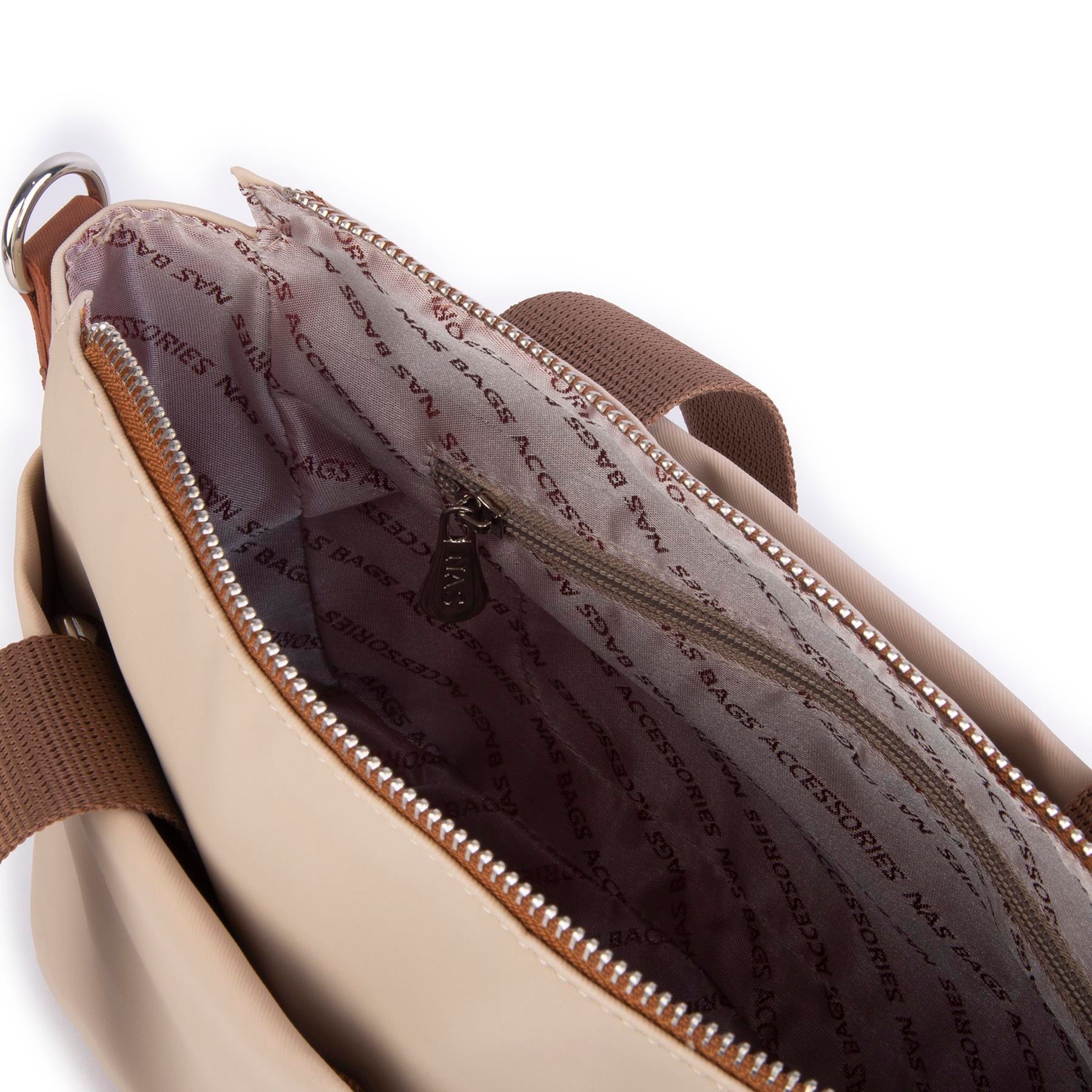 Nas Bag Orjinal Kadın Hafif Omuz El ve Çapraz Çanta Kum Taba Buzzy 