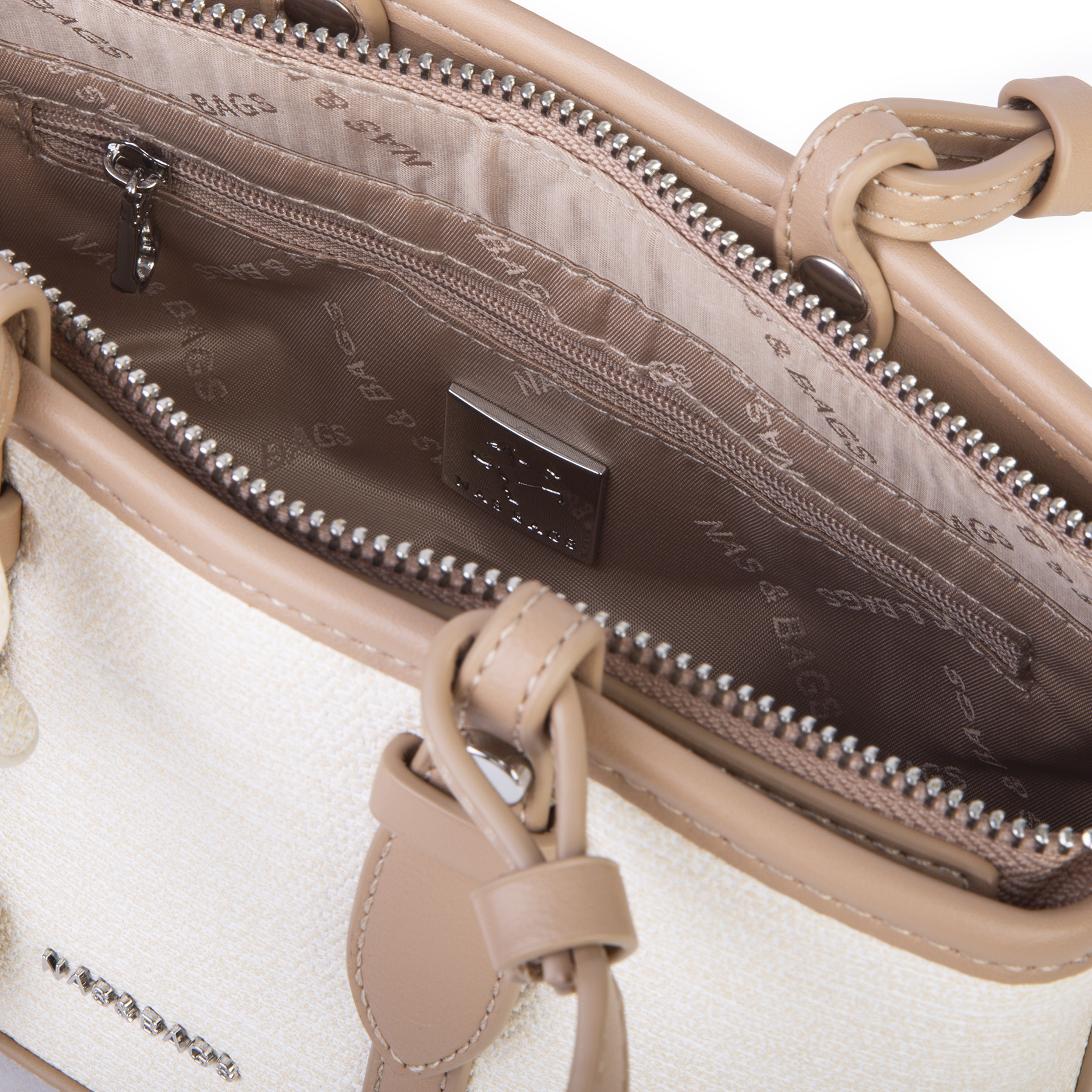 Nas Bag Premium 2 li Set El ve Çapraz Çanta ile Cüzdan Takım Kum
