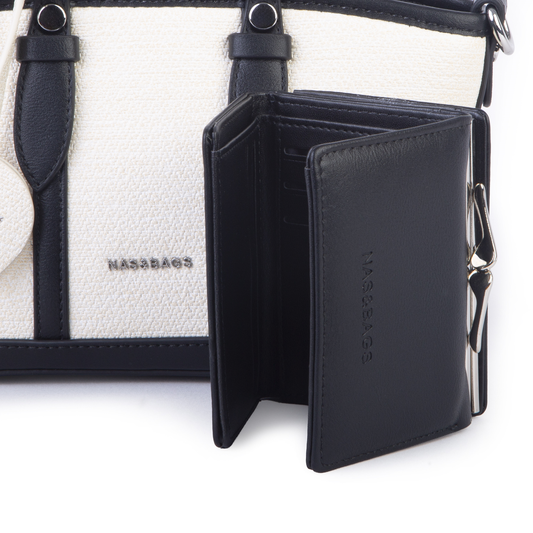 Nas Bag Premium 2 li Set El ve Çapraz Çanta ile Cüzdan Takım Siyah