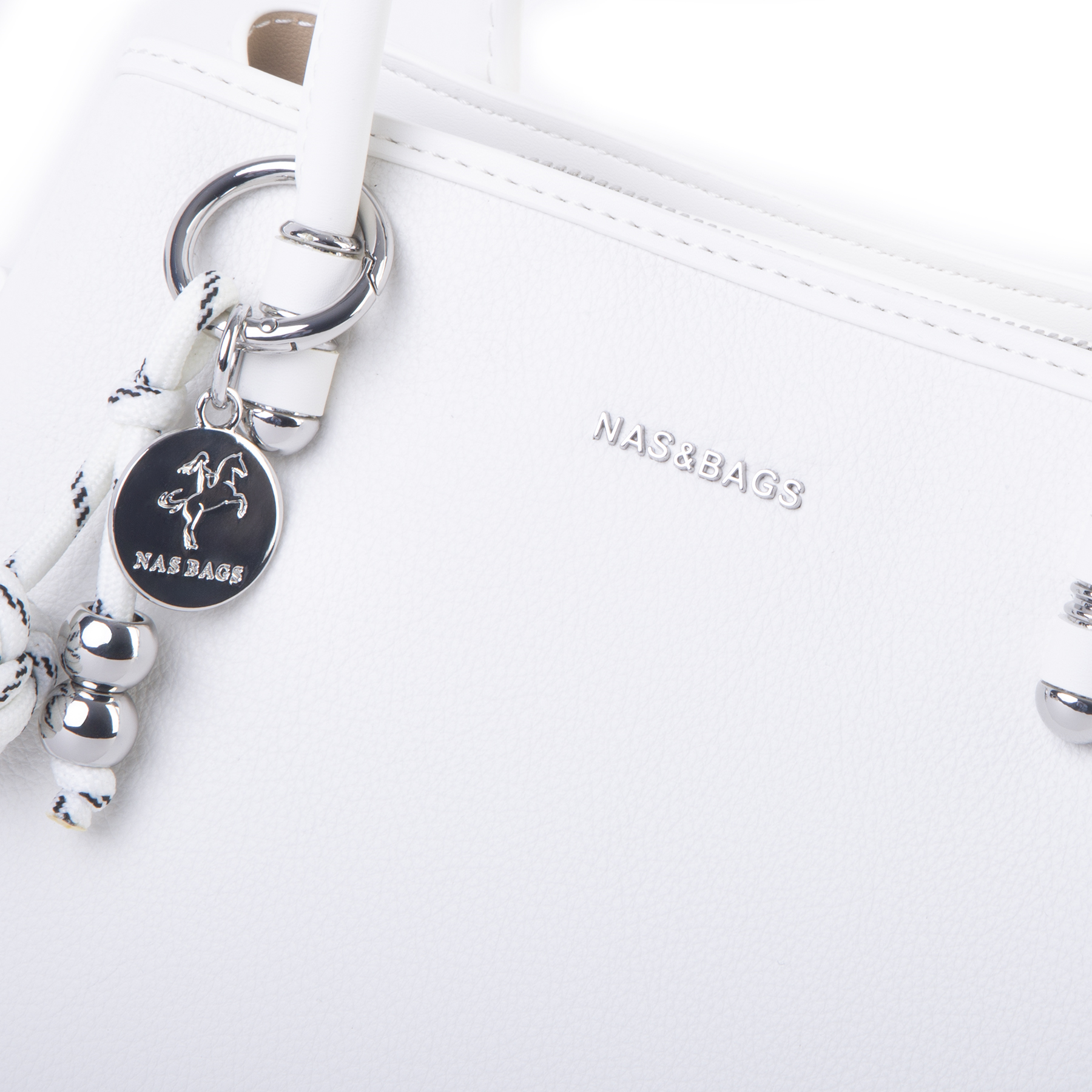 Nas Bag Premium 2li set Çanta El Omuz ve Çapraz Çanta Cüzdan Beyaz