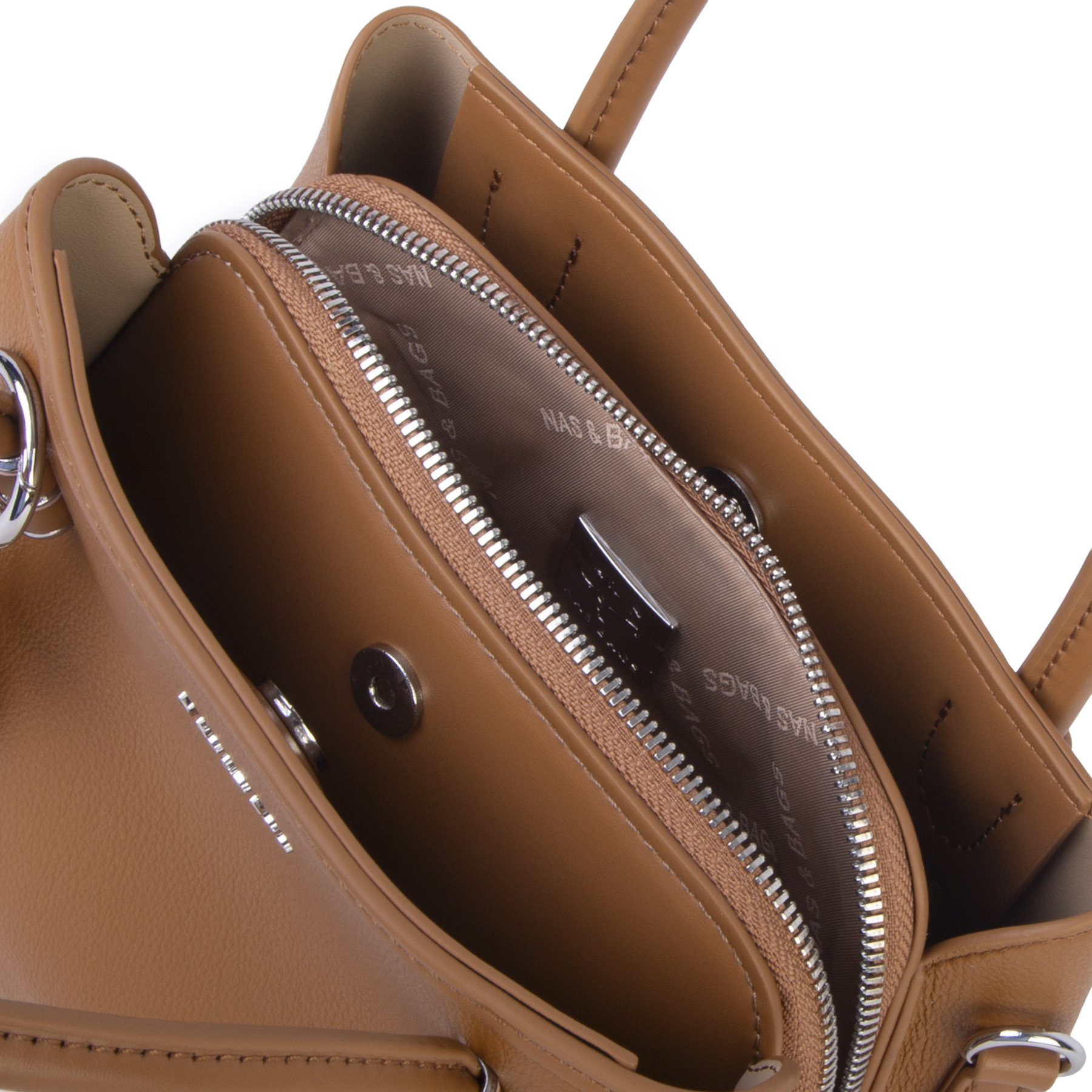 Nas Bag Premium 2li set Çanta El Omuz ve Çapraz Çanta Cüzdan Taba