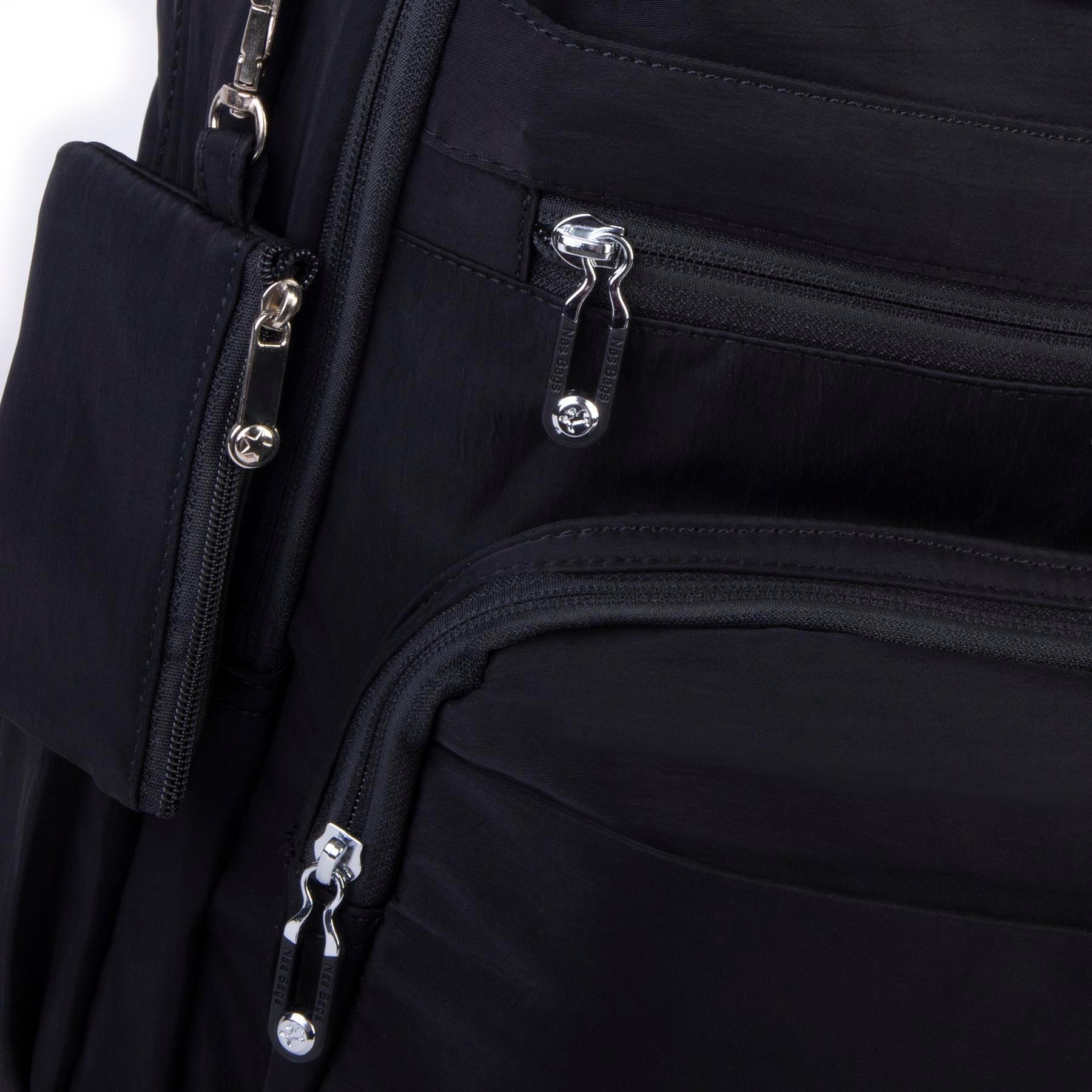 Nas Bag Unisex Büyük Boy Çok Gözlü Hafif Sırt Çantası Siyah
