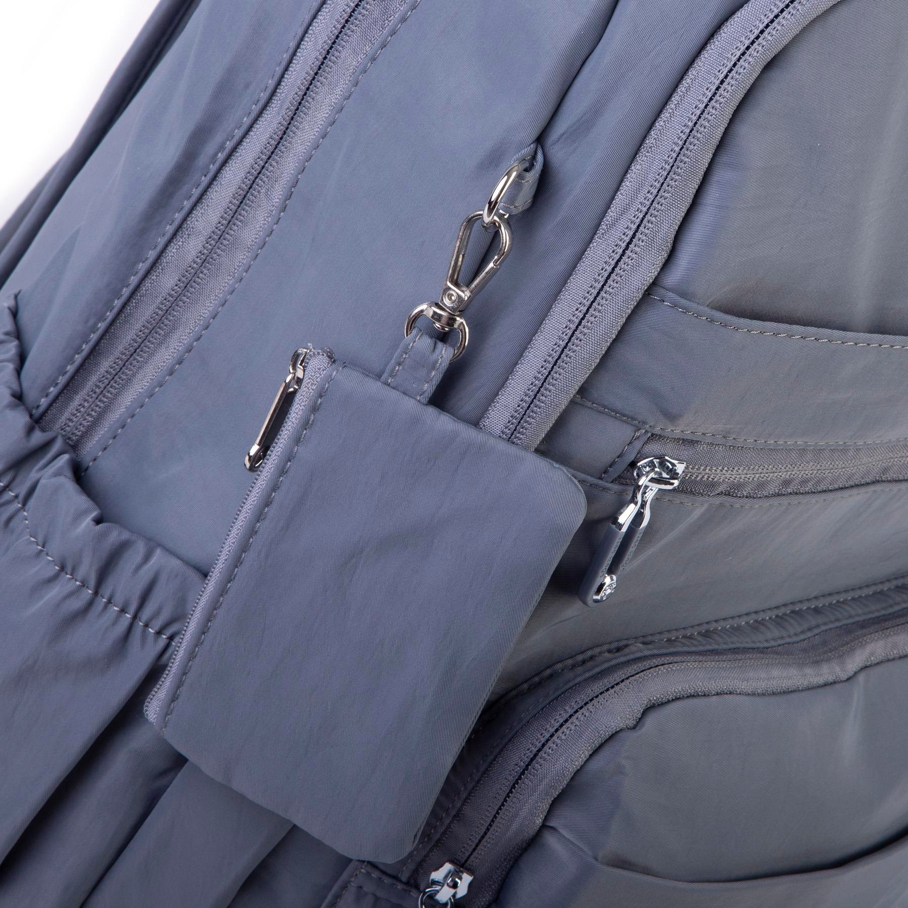 Nas Bag Unisex Büyük Boy Çok Gözlü Hafif Sırt Çantası Gri