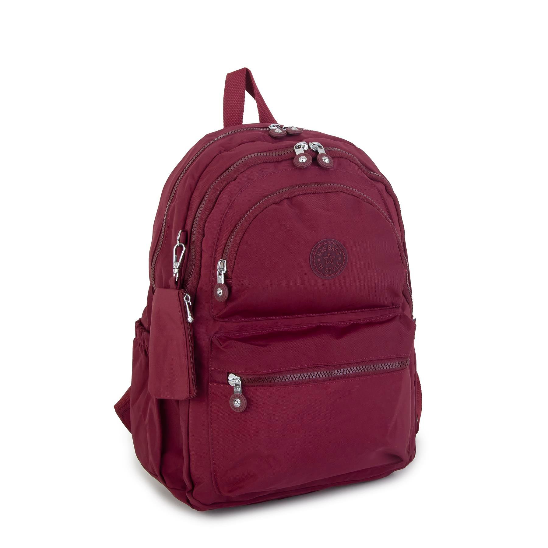 Nas Bag Unisex Zararlı Kimyasal İçermeyen Waterproof Sırt Çantası Bordo