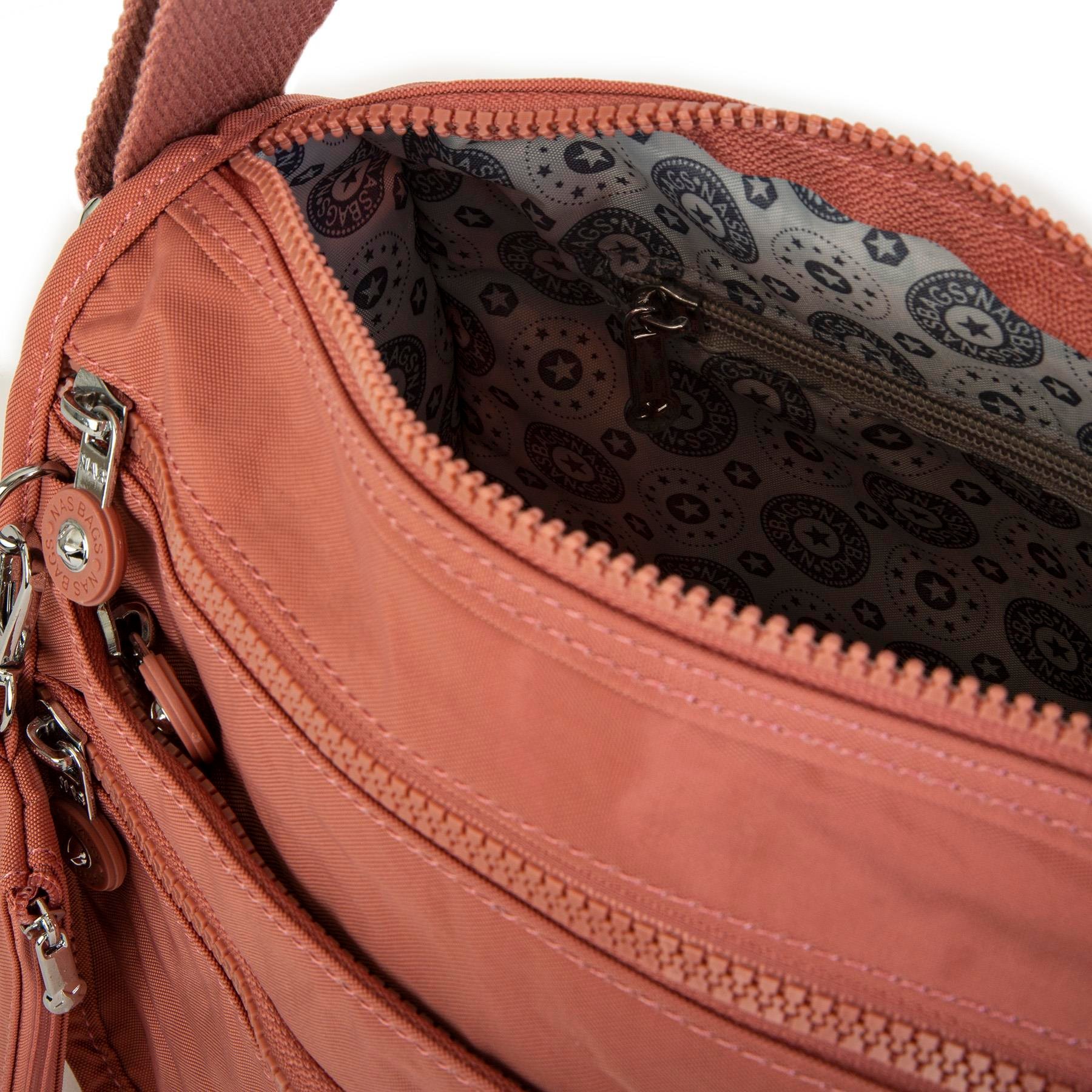 Nas Bag Unisex Zararlı Kimyasal İçermeyen Su İtici Özellikte Çapraz Çanta Gül Kurusu