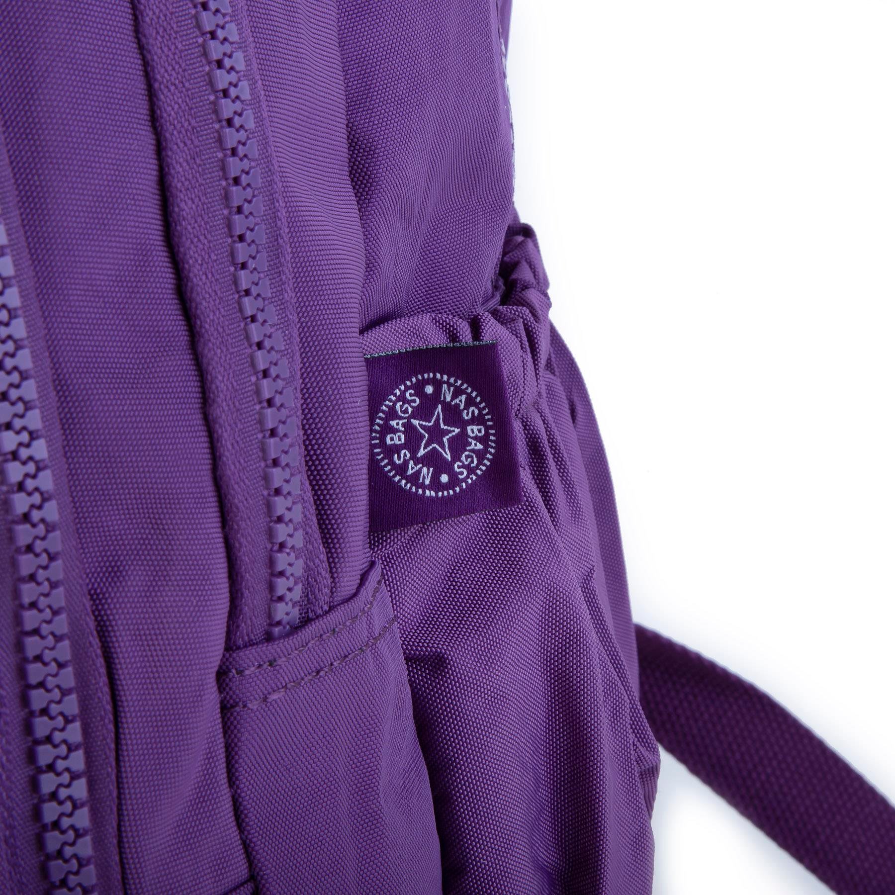 Nas Bag Unisex Zararlı Kimyasal İçermeyen Waterproof Sırt Çantası Mor