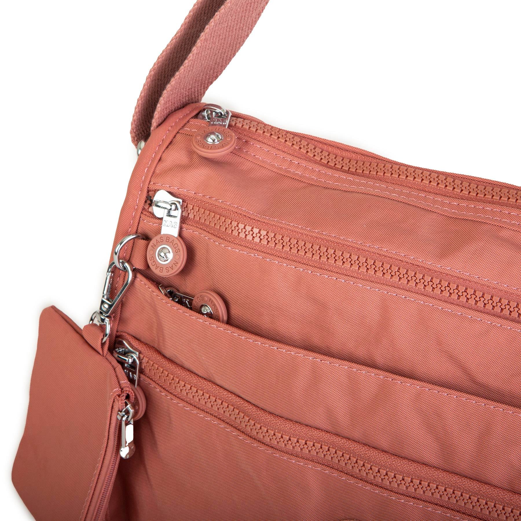 Nas Bag Unisex Zararlı Kimyasal İçermeyen Su İtici Özellikte Çapraz Çanta Gül Kurusu