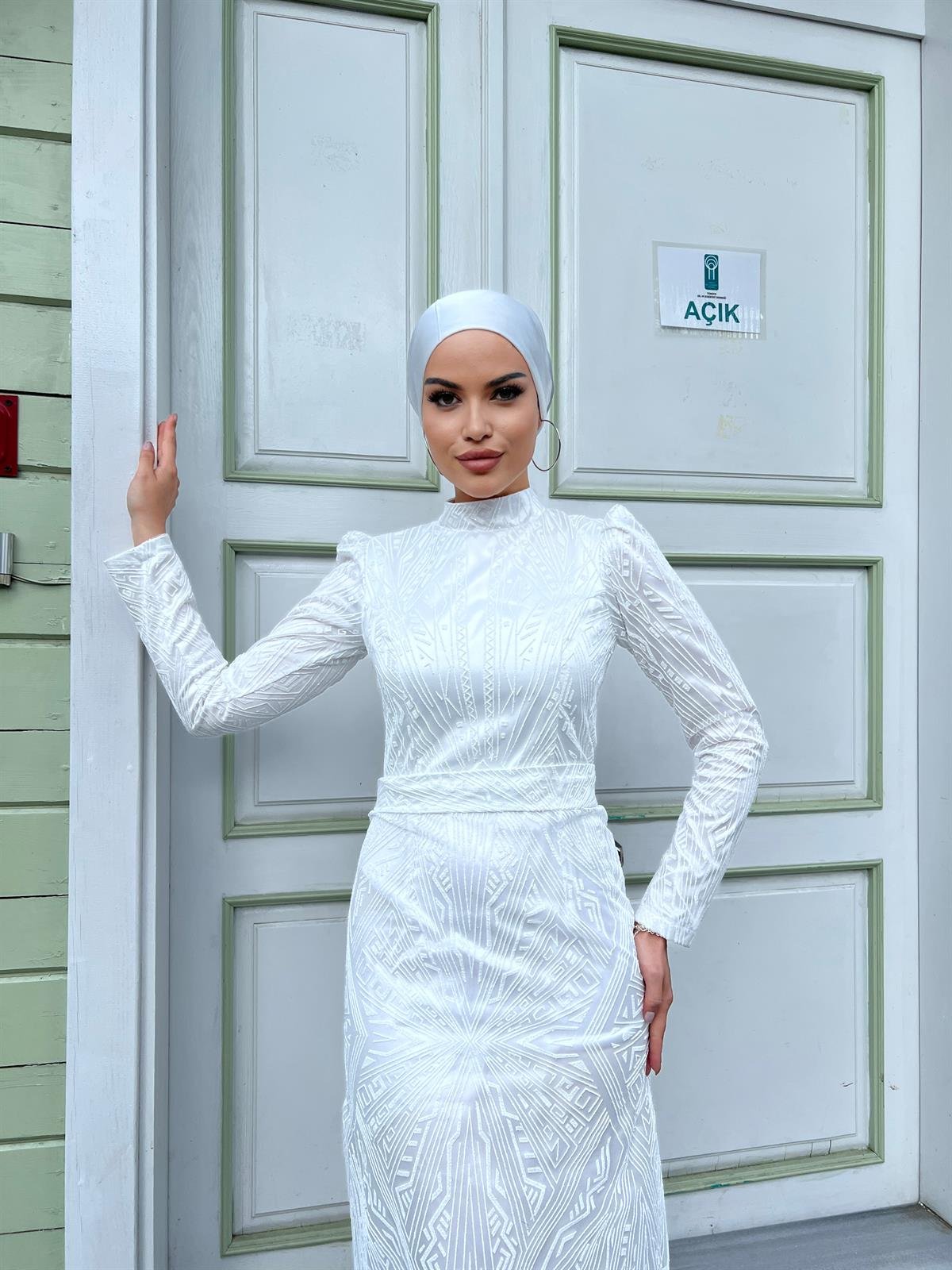 Ahsen –  Beyaz  Abiye Elbise