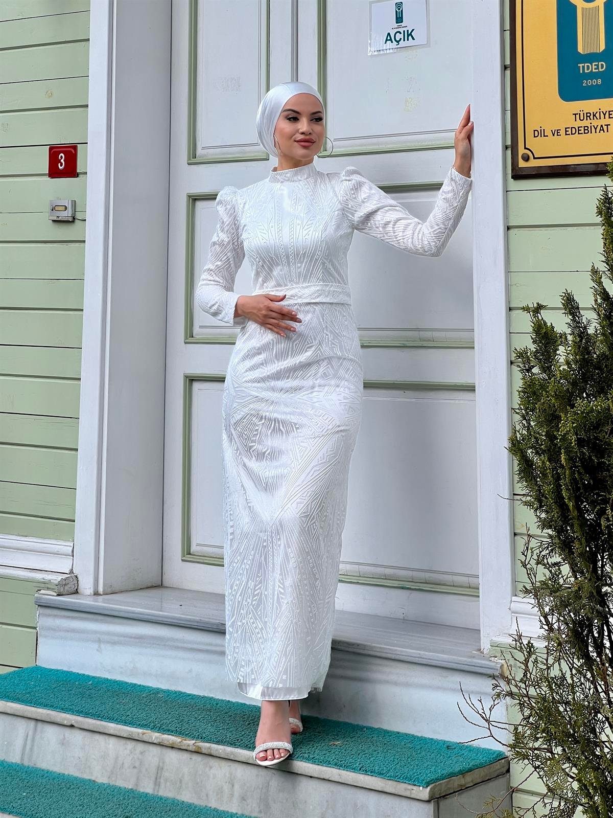 Ahsen –  Beyaz  Abiye Elbise