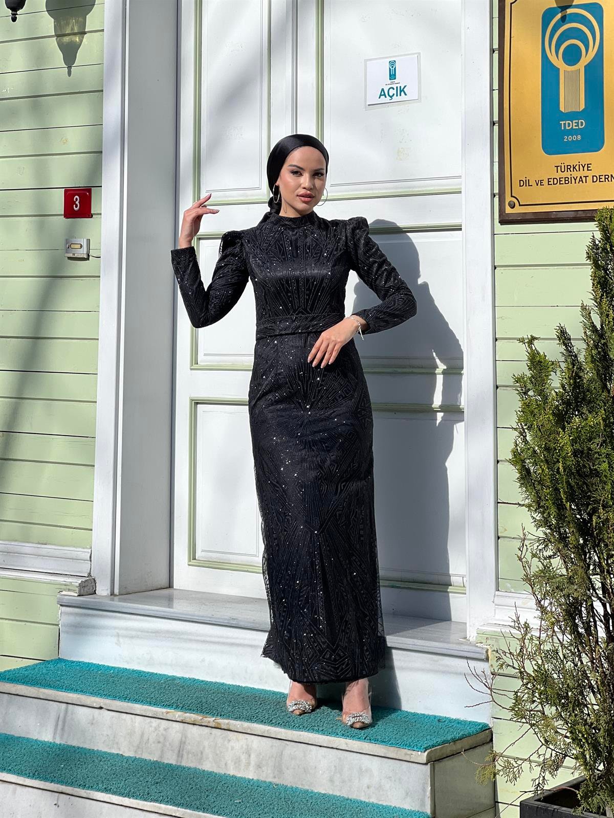 Ahsen –  Siyah Abiye Elbise