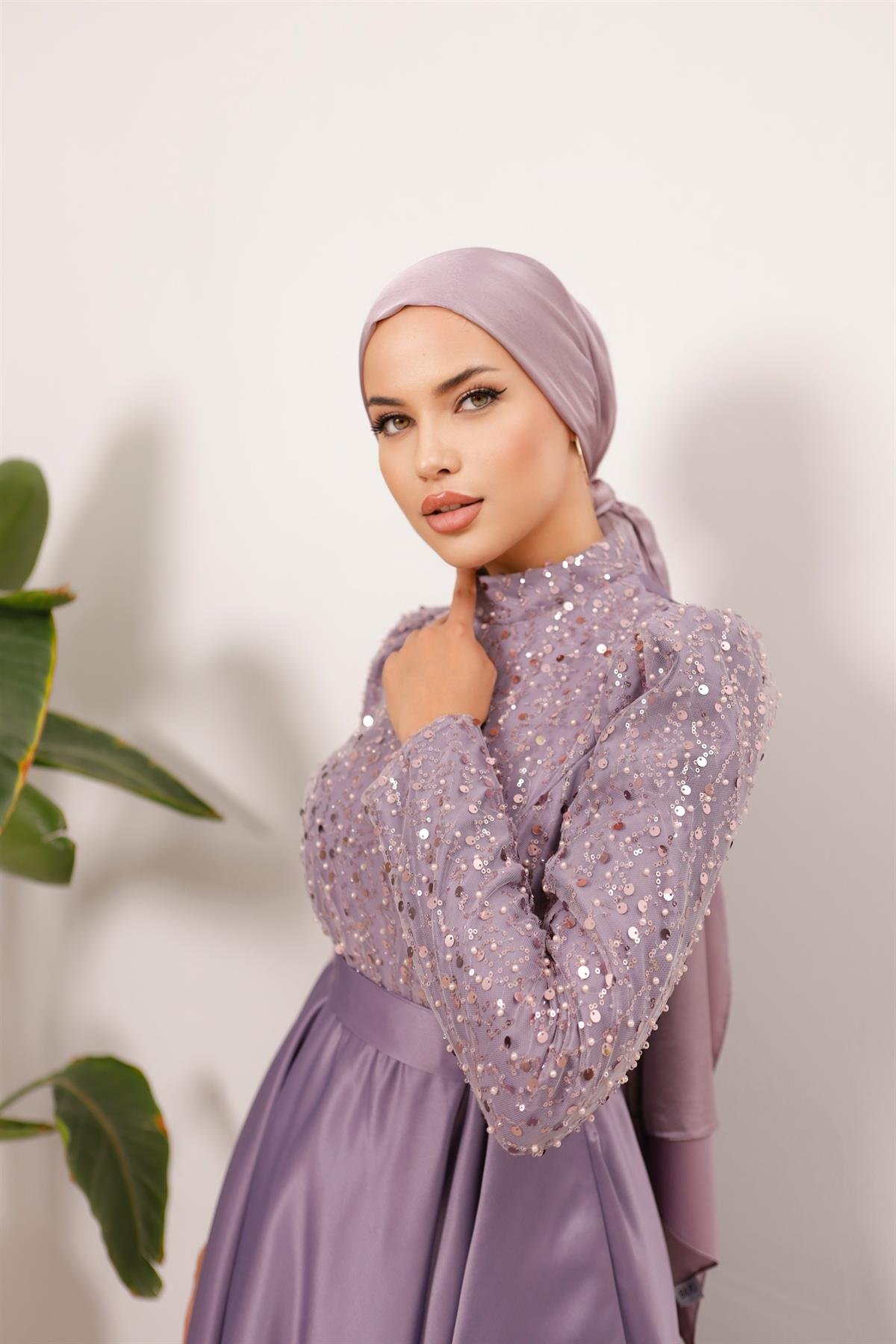 Amber –  Lila Abiye Elbise
