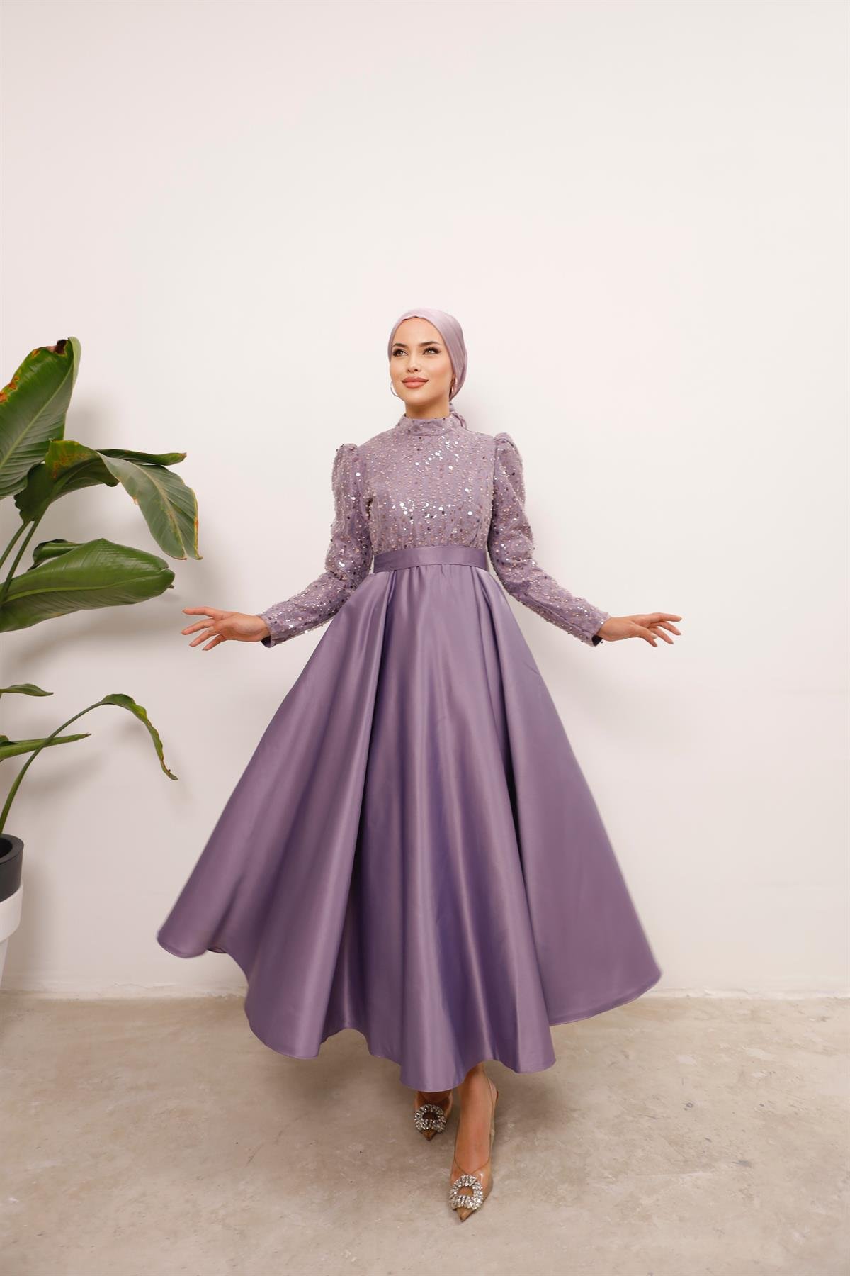 Amber –  Lila Abiye Elbise