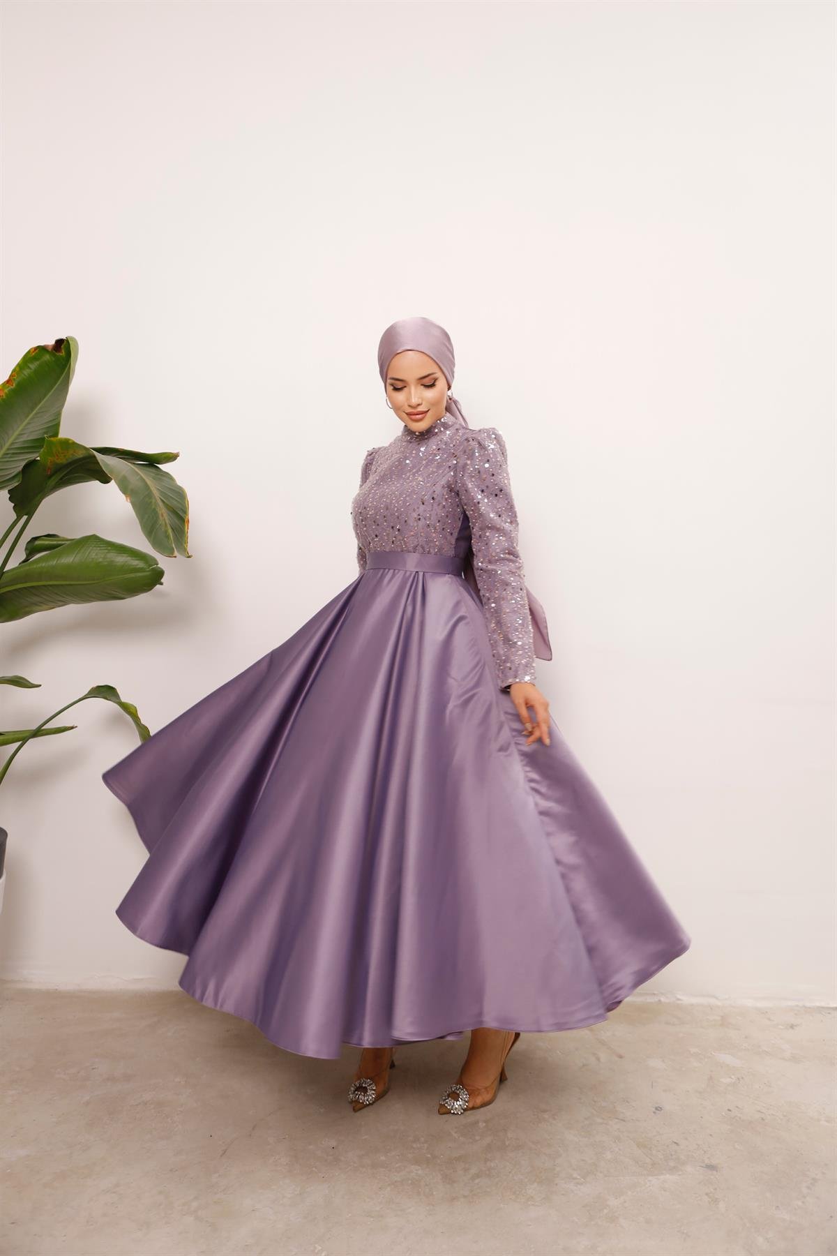 Amber –  Lila Abiye Elbise