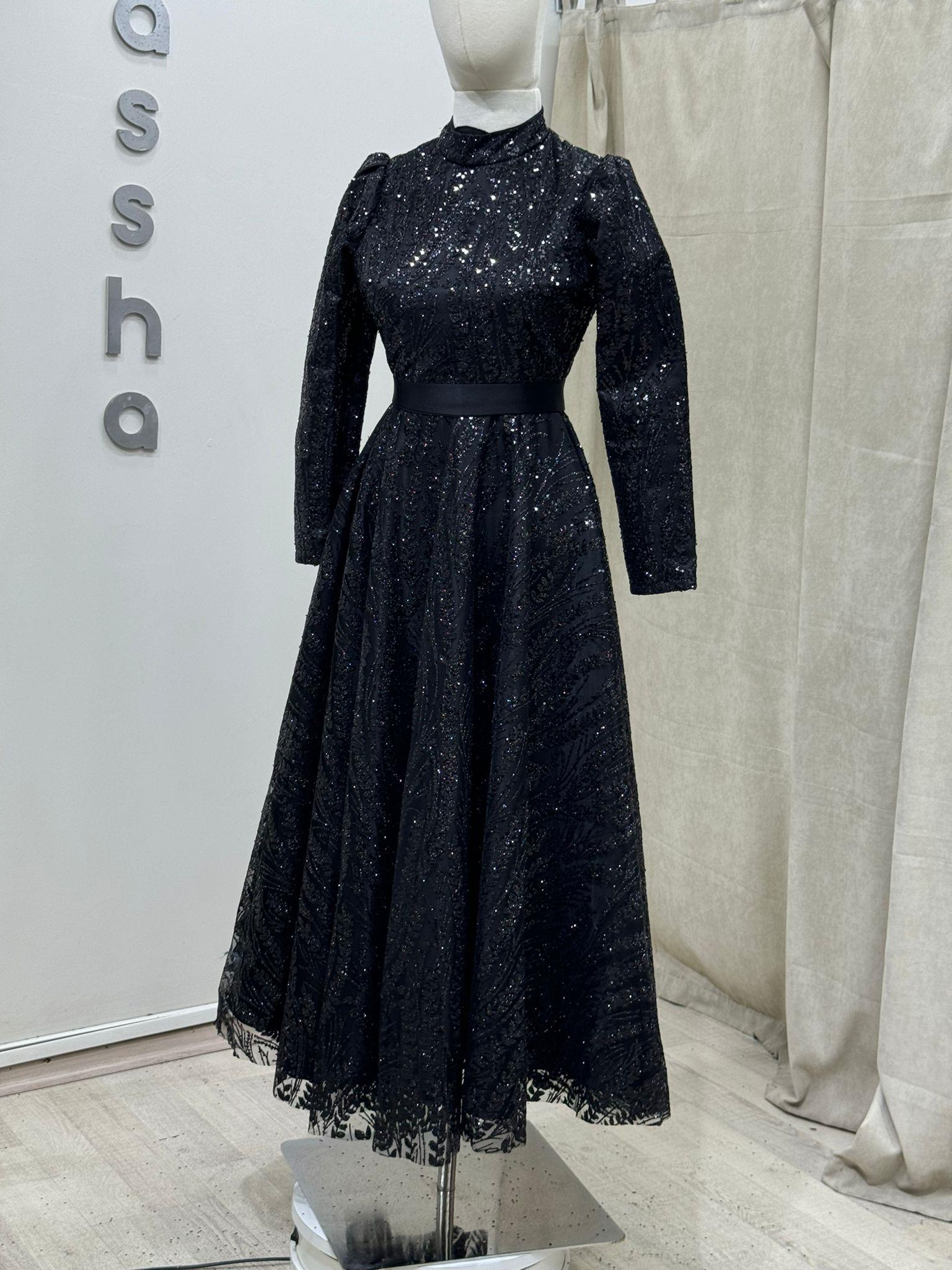 Asena - Siyah Abiye Elbise