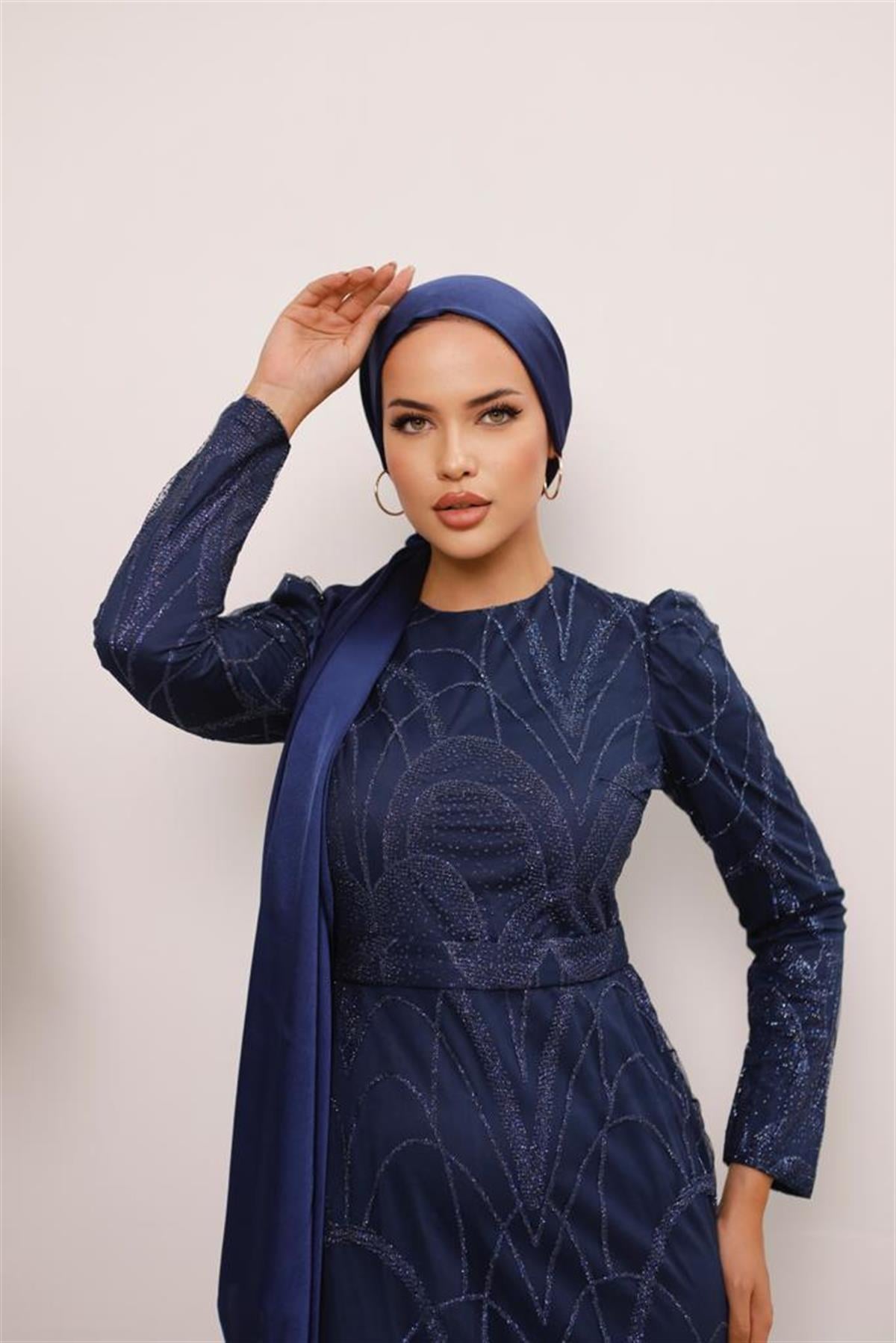 Darla –  Lacivert Abiye Elbise